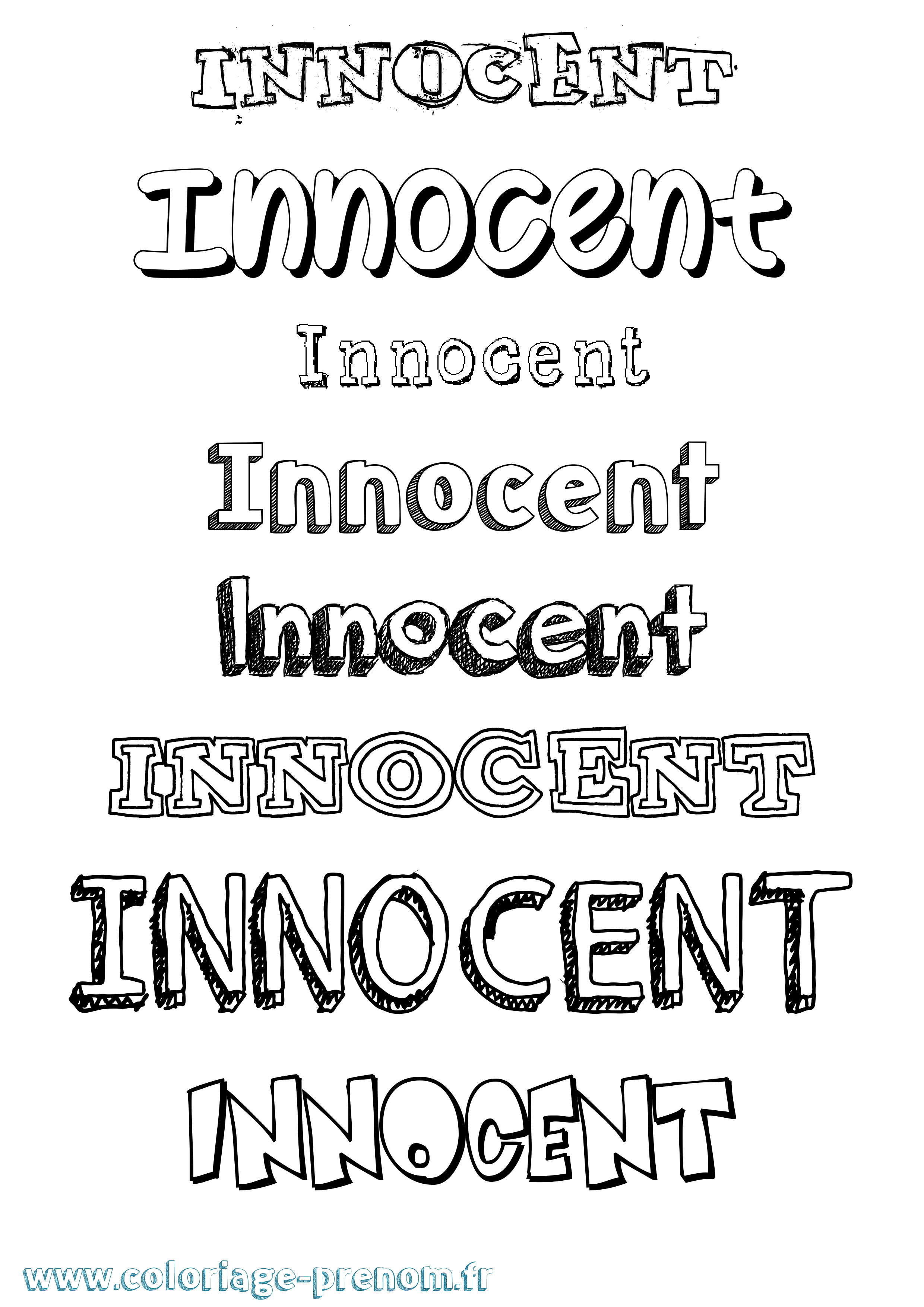 Coloriage Innocent Dessiné Coloriage prénom Innocent Dessiné