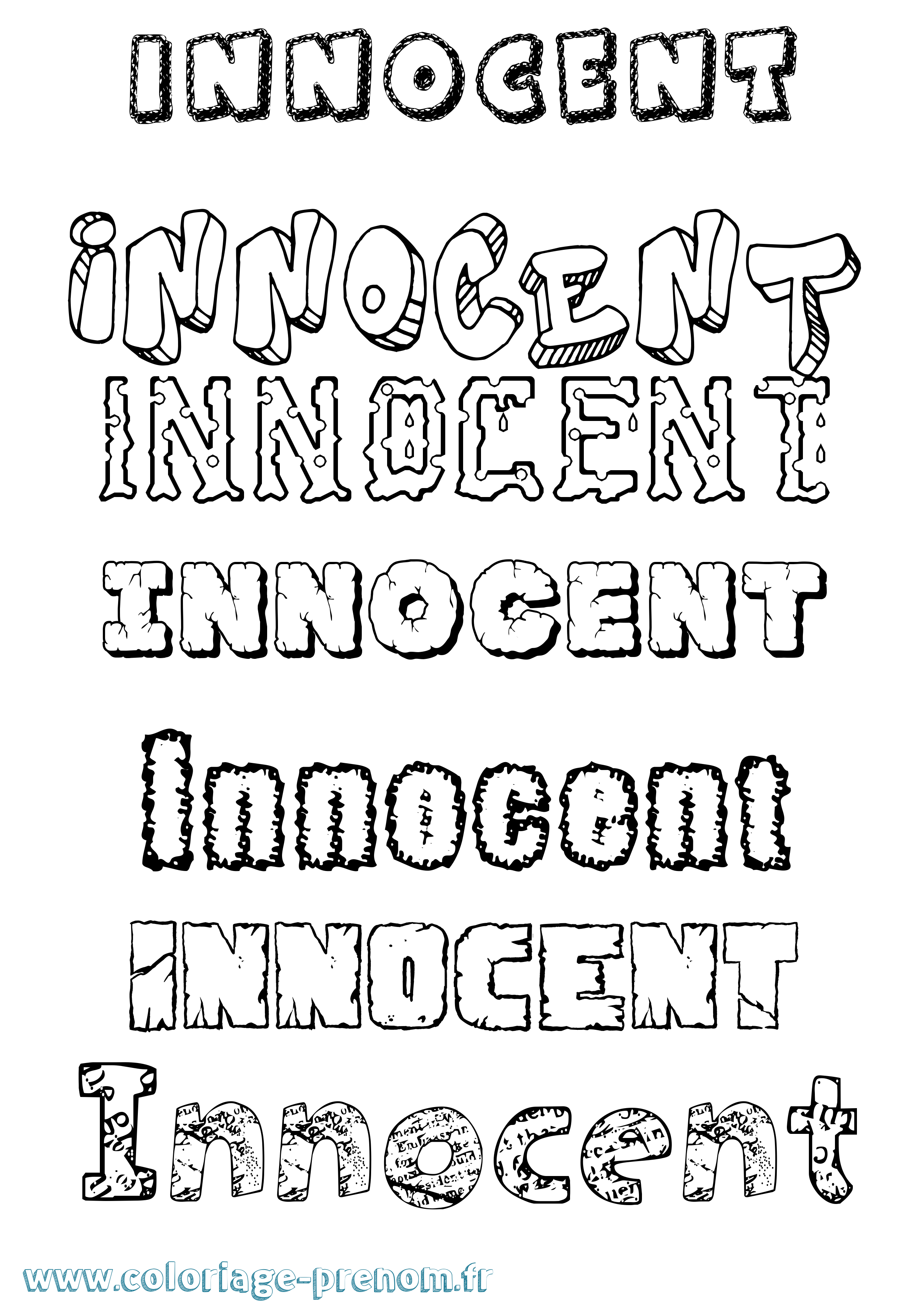 Coloriage Innocent Destructuré Coloriage prénom Innocent Destructuré