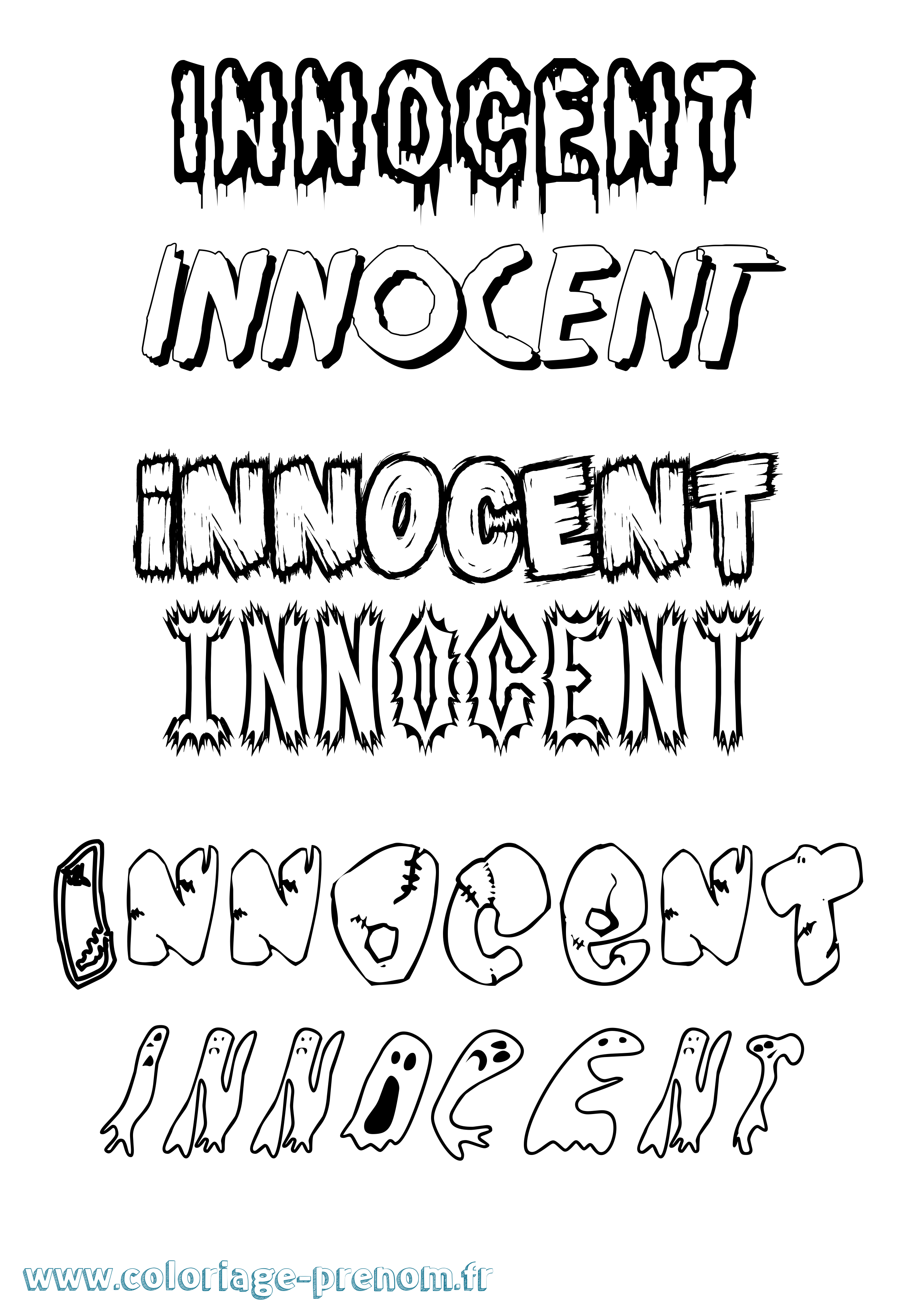 Coloriage Innocent Frisson Coloriage prénom Innocent Frisson