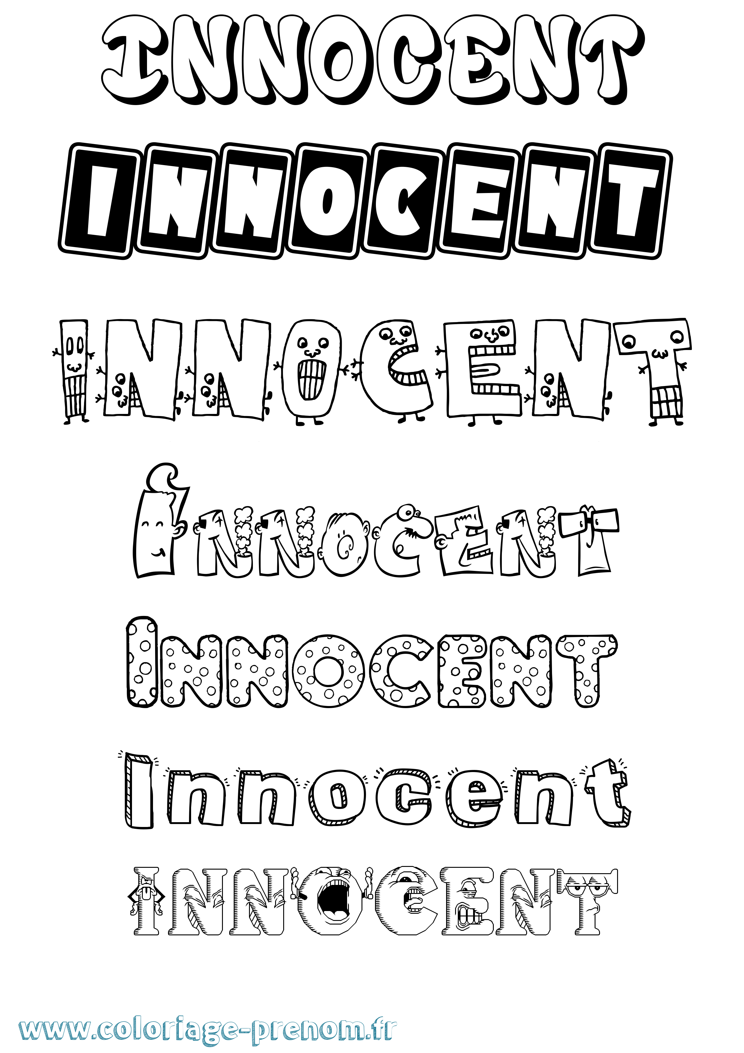 Coloriage Innocent Fun Coloriage prénom Innocent Fun