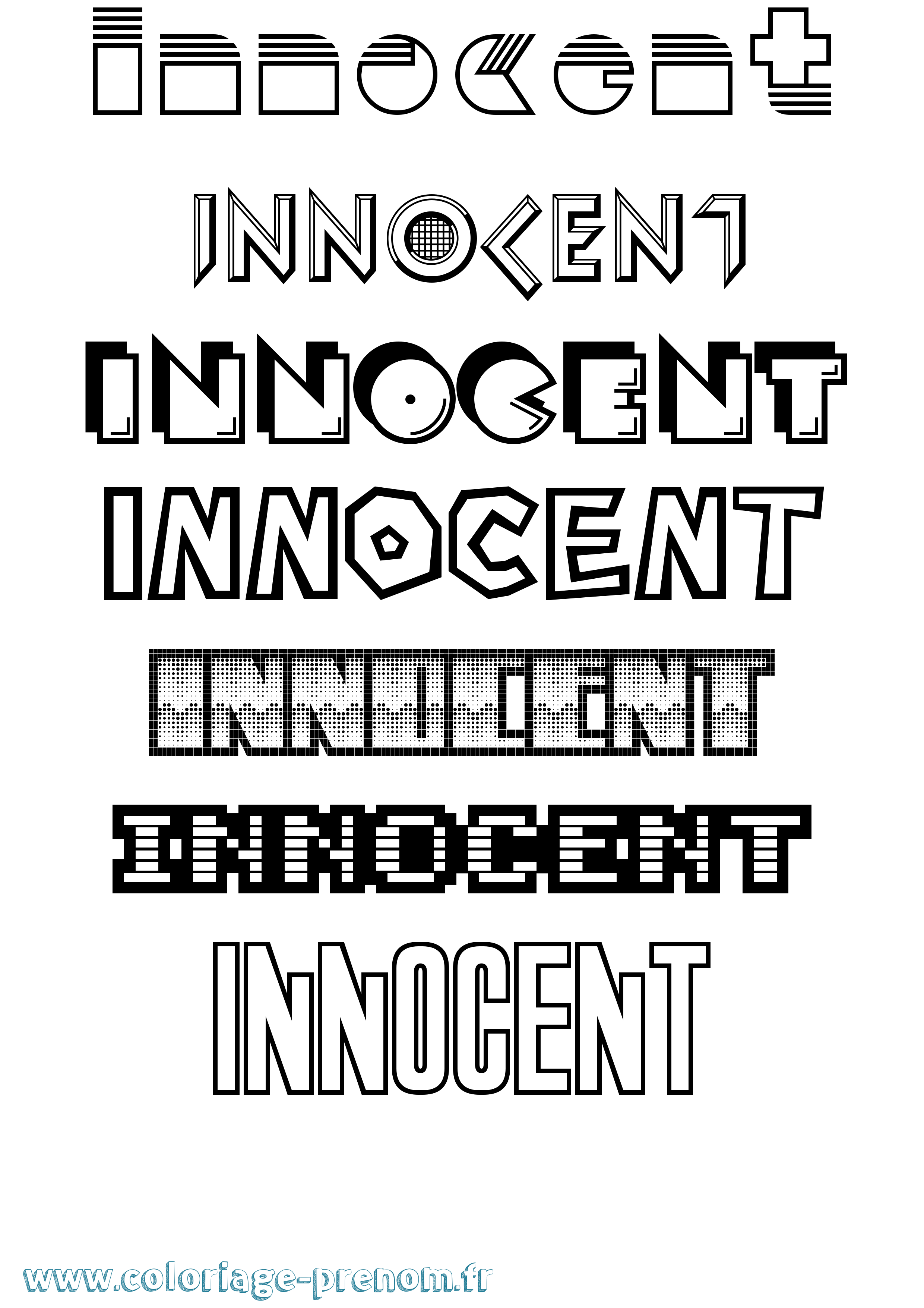 Coloriage Innocent Jeux Vidéos Coloriage prénom Innocent Jeux Vidéos