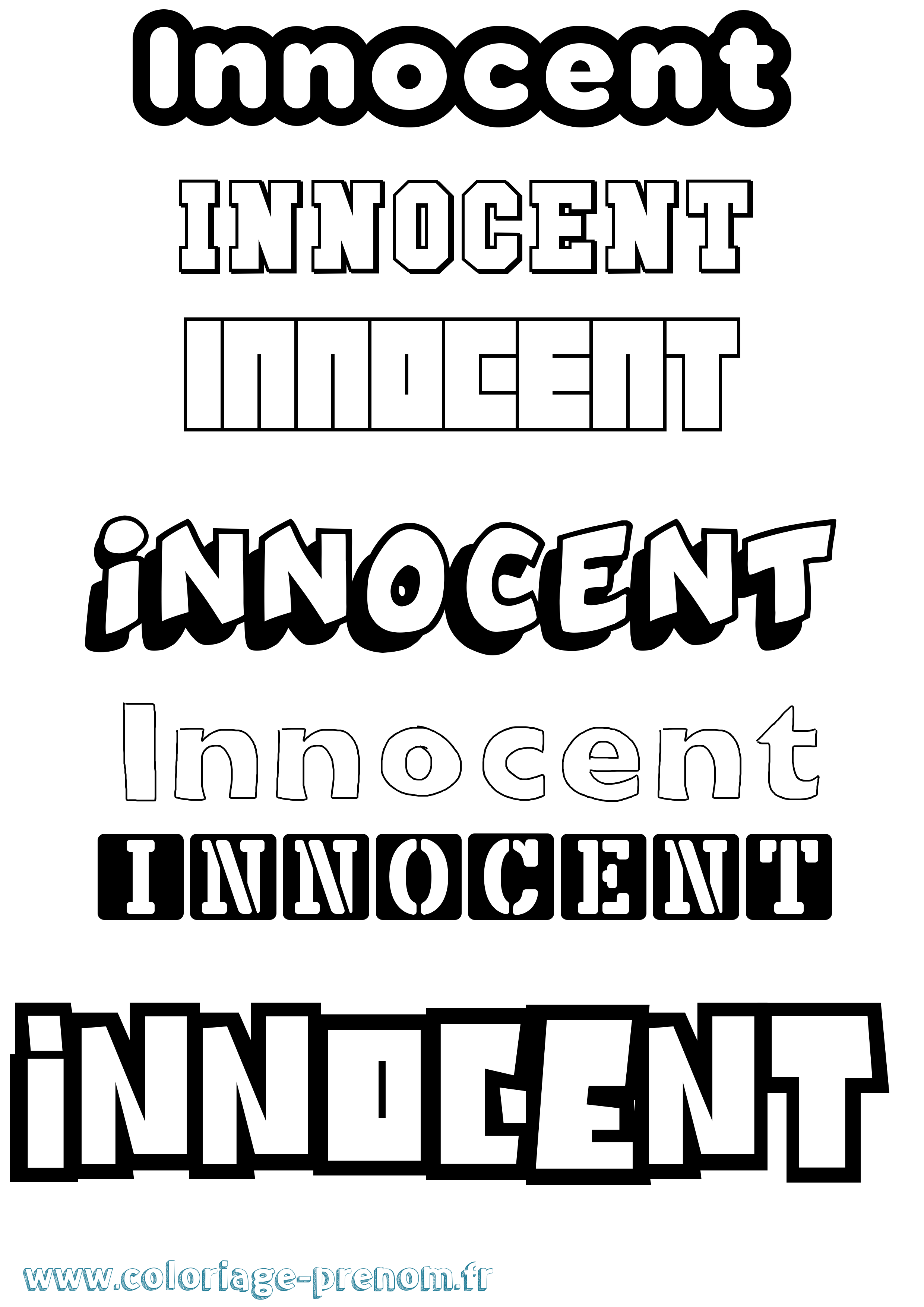 Coloriage Innocent Simple Coloriage prénom Innocent Simple