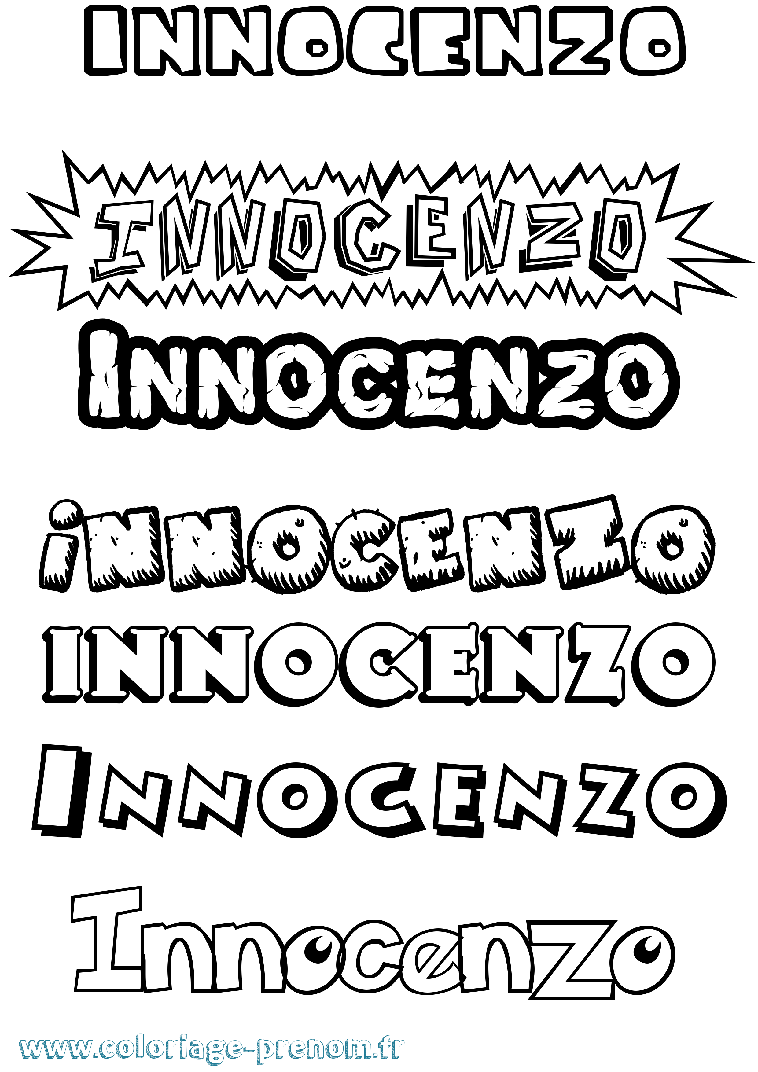 Coloriage Innocenzo Dessin Animé Coloriage prénom Innocenzo Dessin Animé