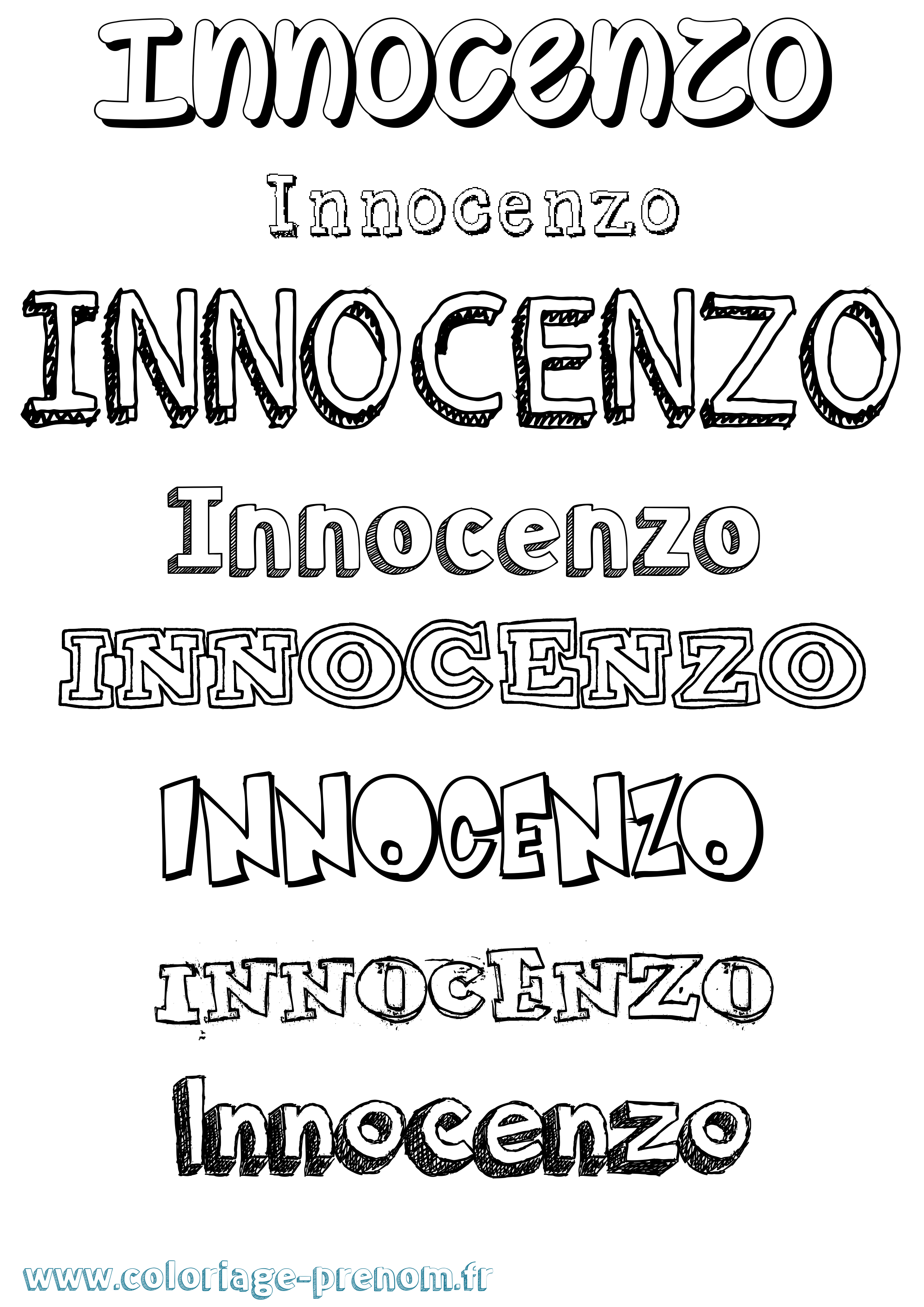 Coloriage Innocenzo Dessiné Coloriage prénom Innocenzo Dessiné