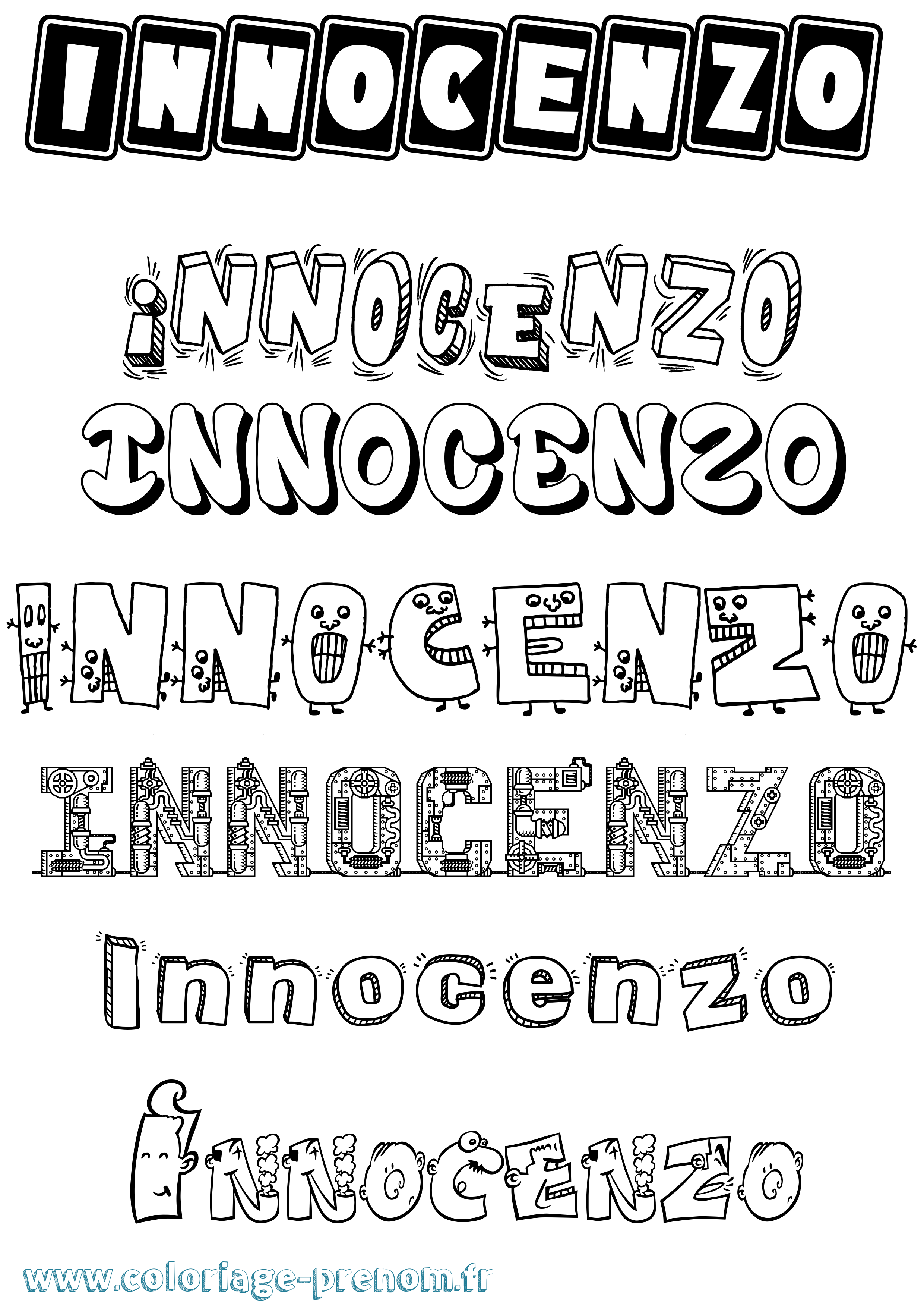 Coloriage Innocenzo Fun Coloriage prénom Innocenzo Fun