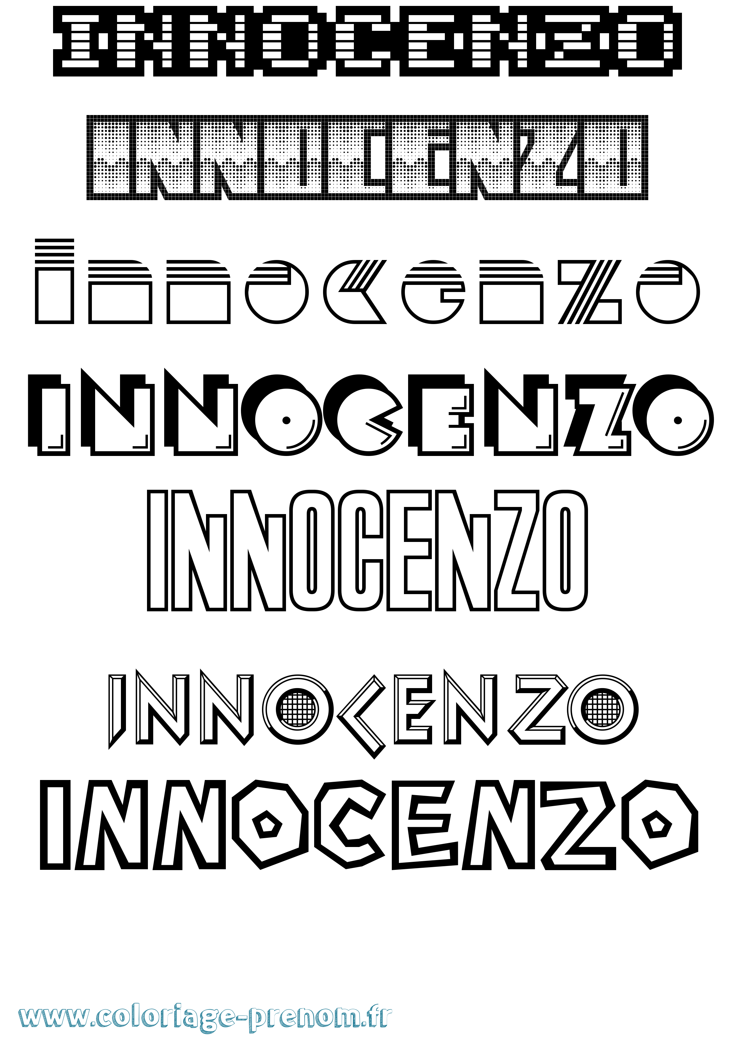 Coloriage Innocenzo Jeux Vidéos Coloriage prénom Innocenzo Jeux Vidéos