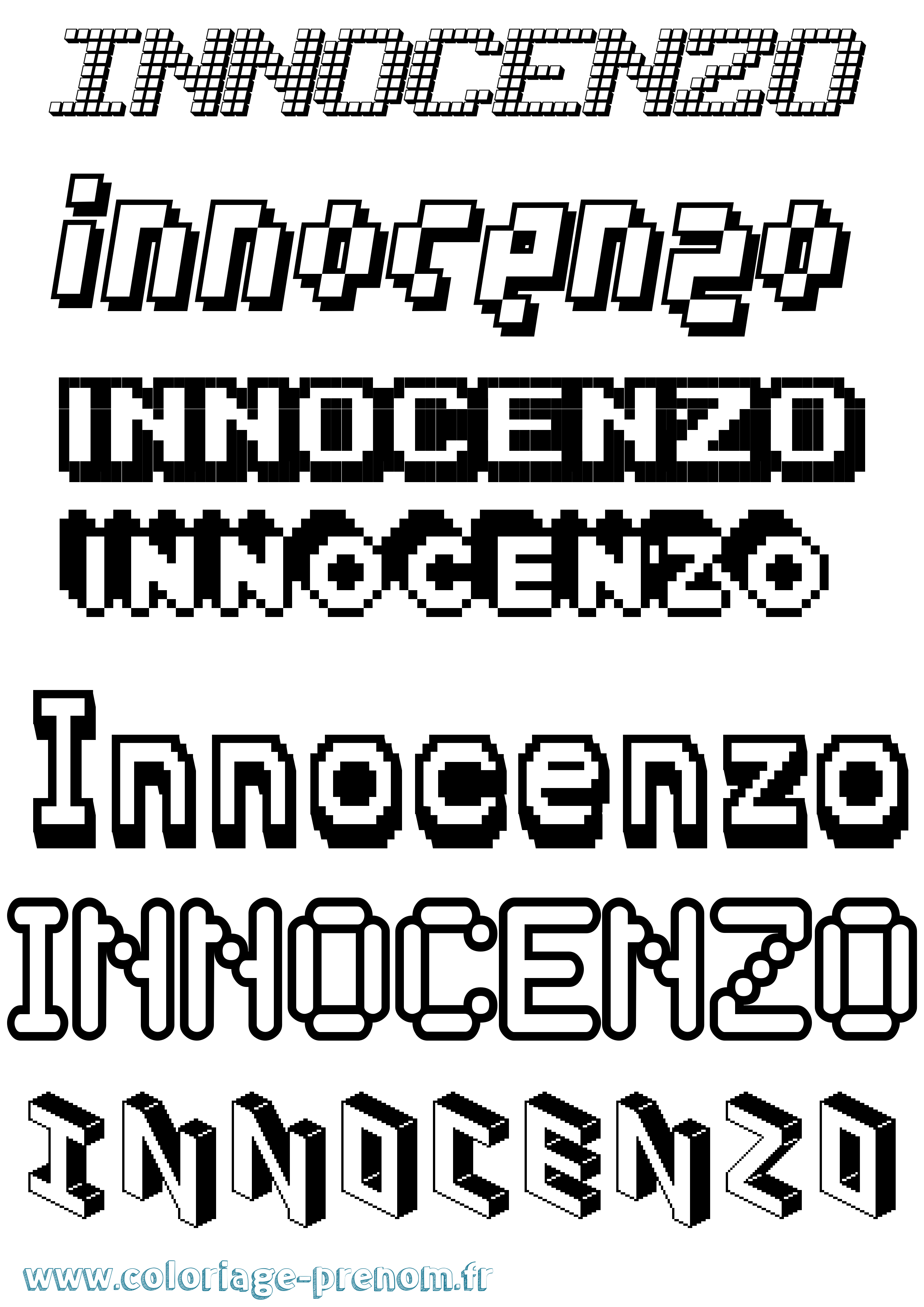 Coloriage Innocenzo Pixel Coloriage prénom Innocenzo Pixel