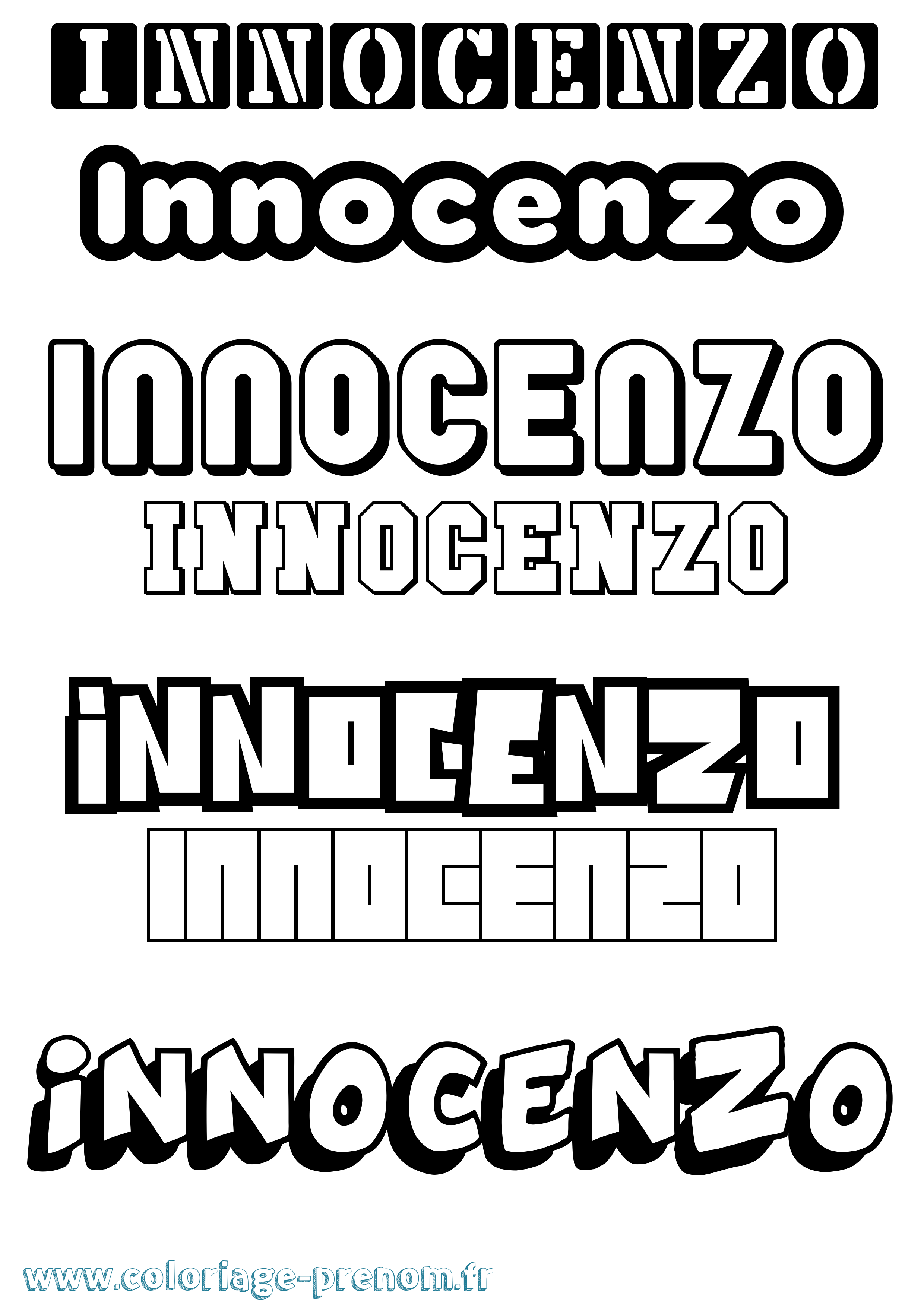 Coloriage Innocenzo Simple Coloriage prénom Innocenzo Simple