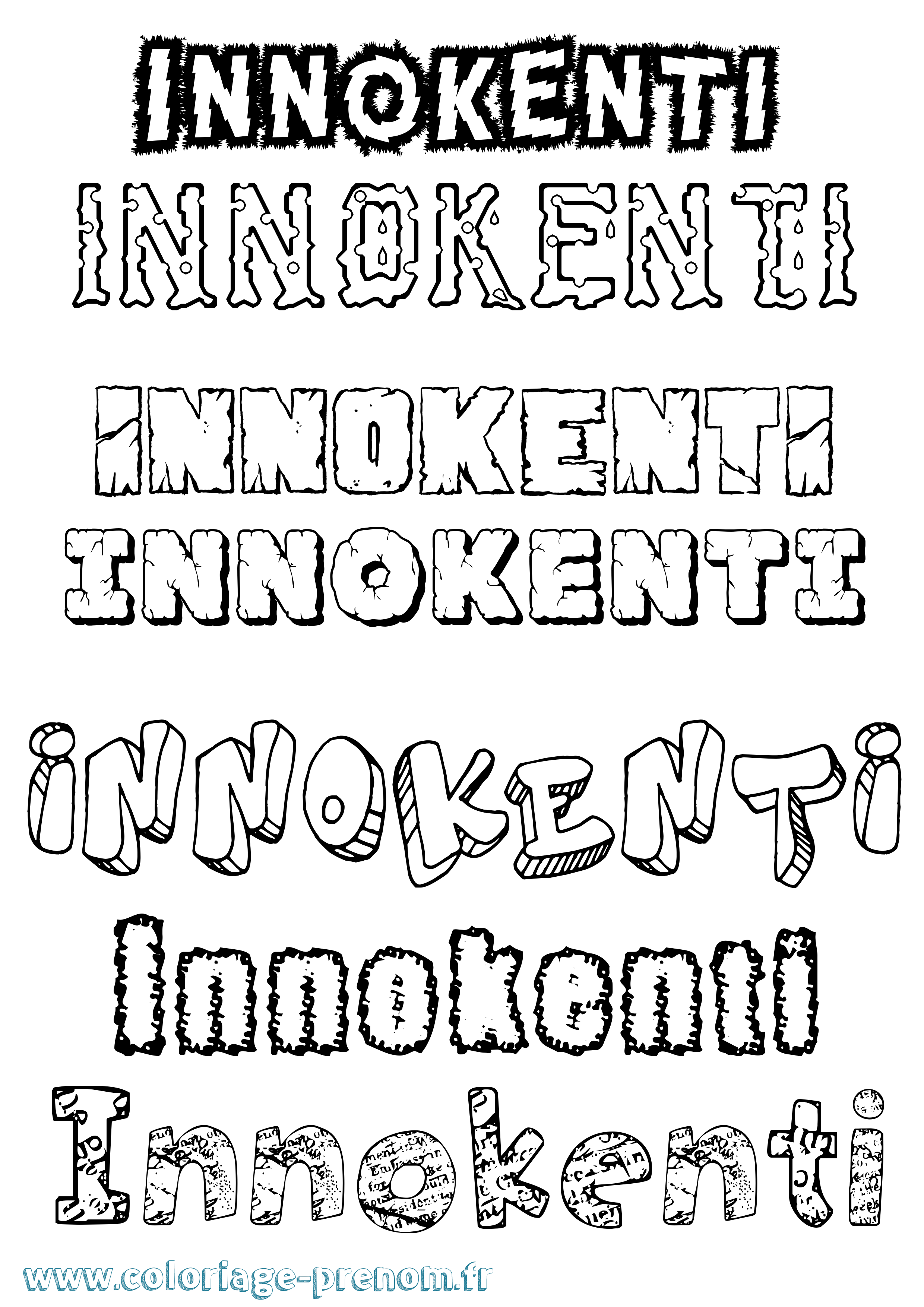 Coloriage Innokenti Destructuré Coloriage prénom Innokenti Destructuré