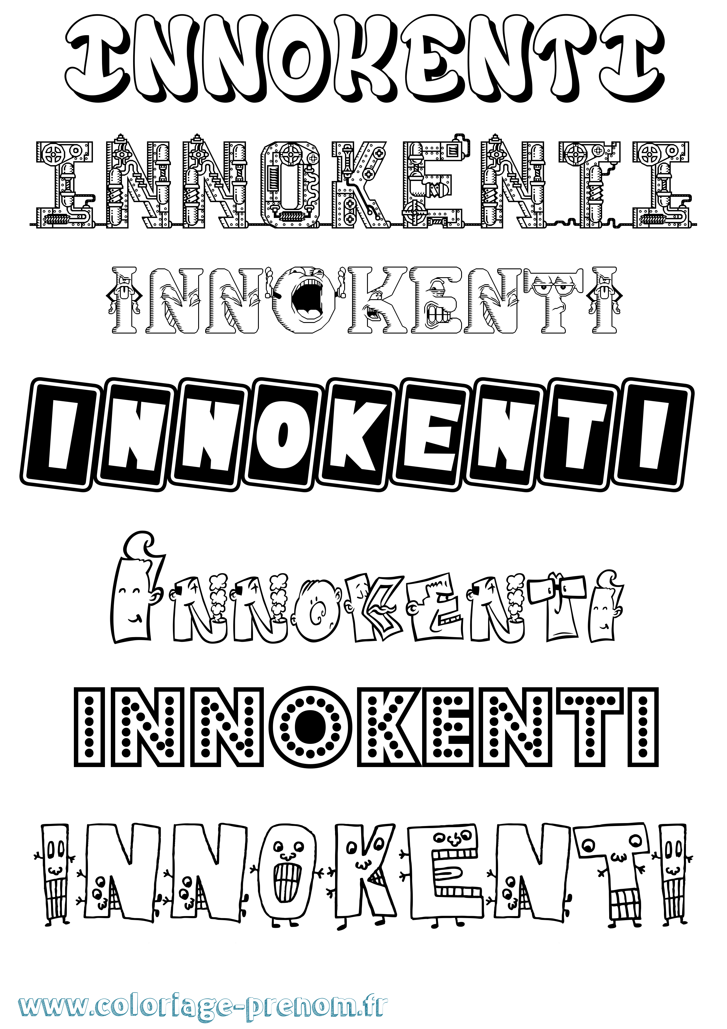 Coloriage Innokenti Fun Coloriage prénom Innokenti Fun