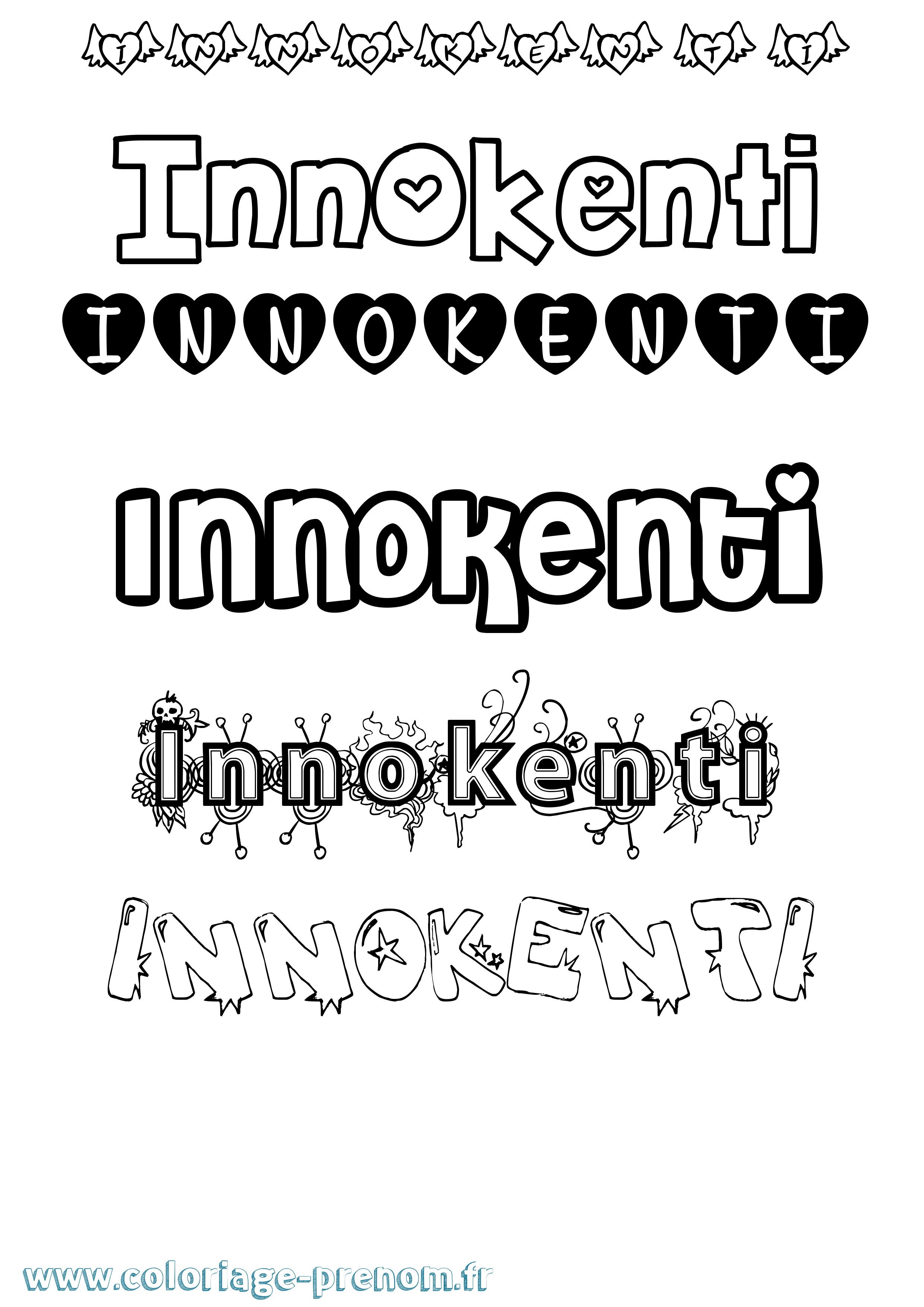 Coloriage Innokenti Girly Coloriage prénom Innokenti Girly