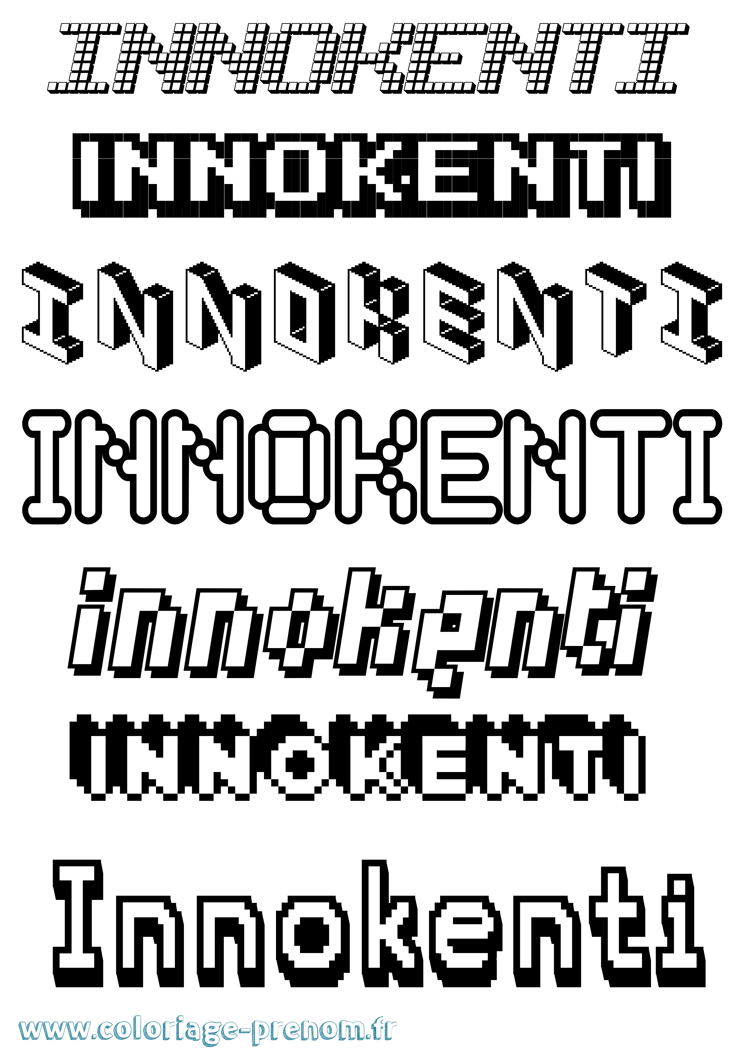 Coloriage Innokenti Pixel Coloriage prénom Innokenti Pixel
