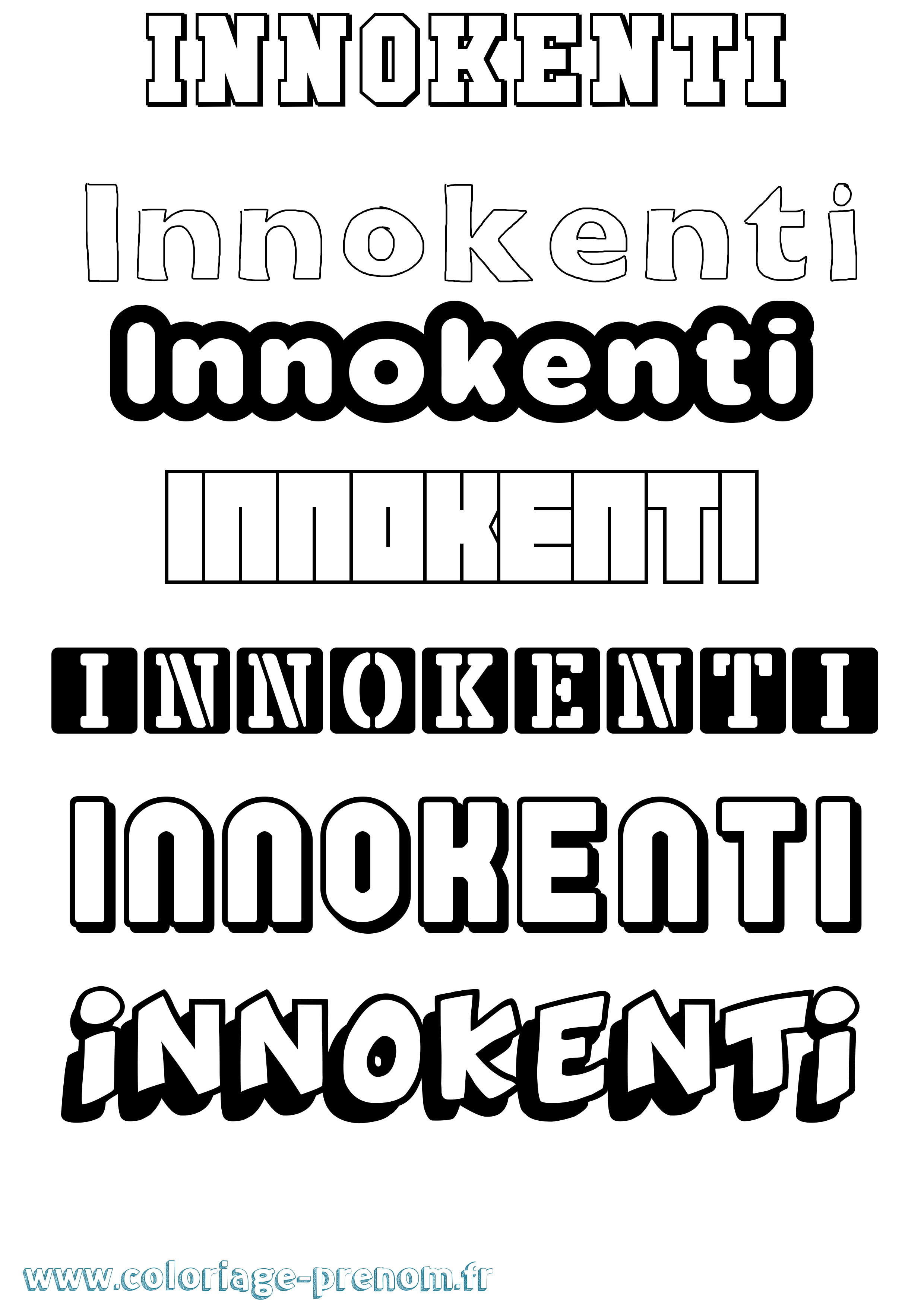 Coloriage Innokenti Simple Coloriage prénom Innokenti Simple