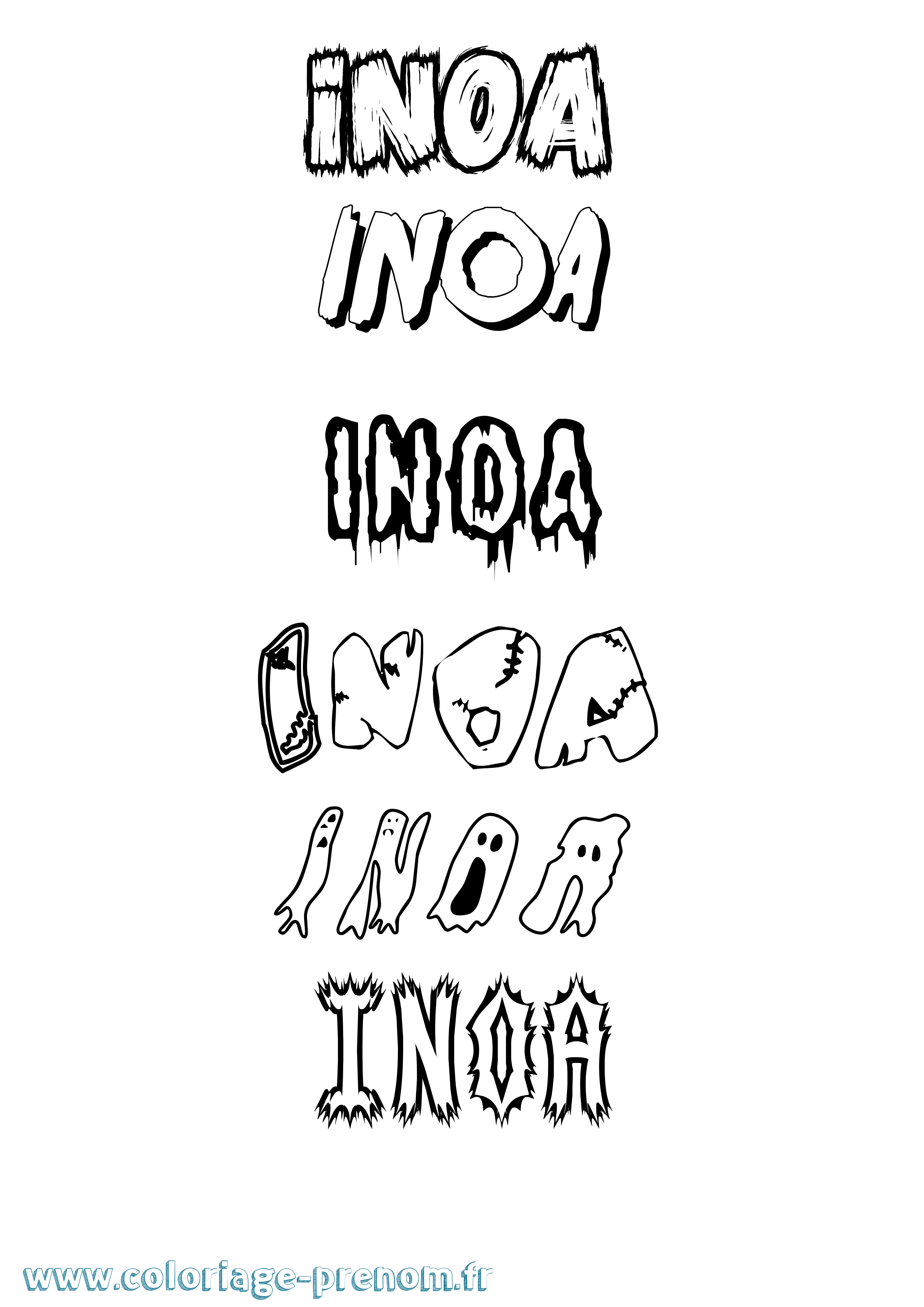 Coloriage Inoa Frisson Coloriage prénom Inoa Frisson