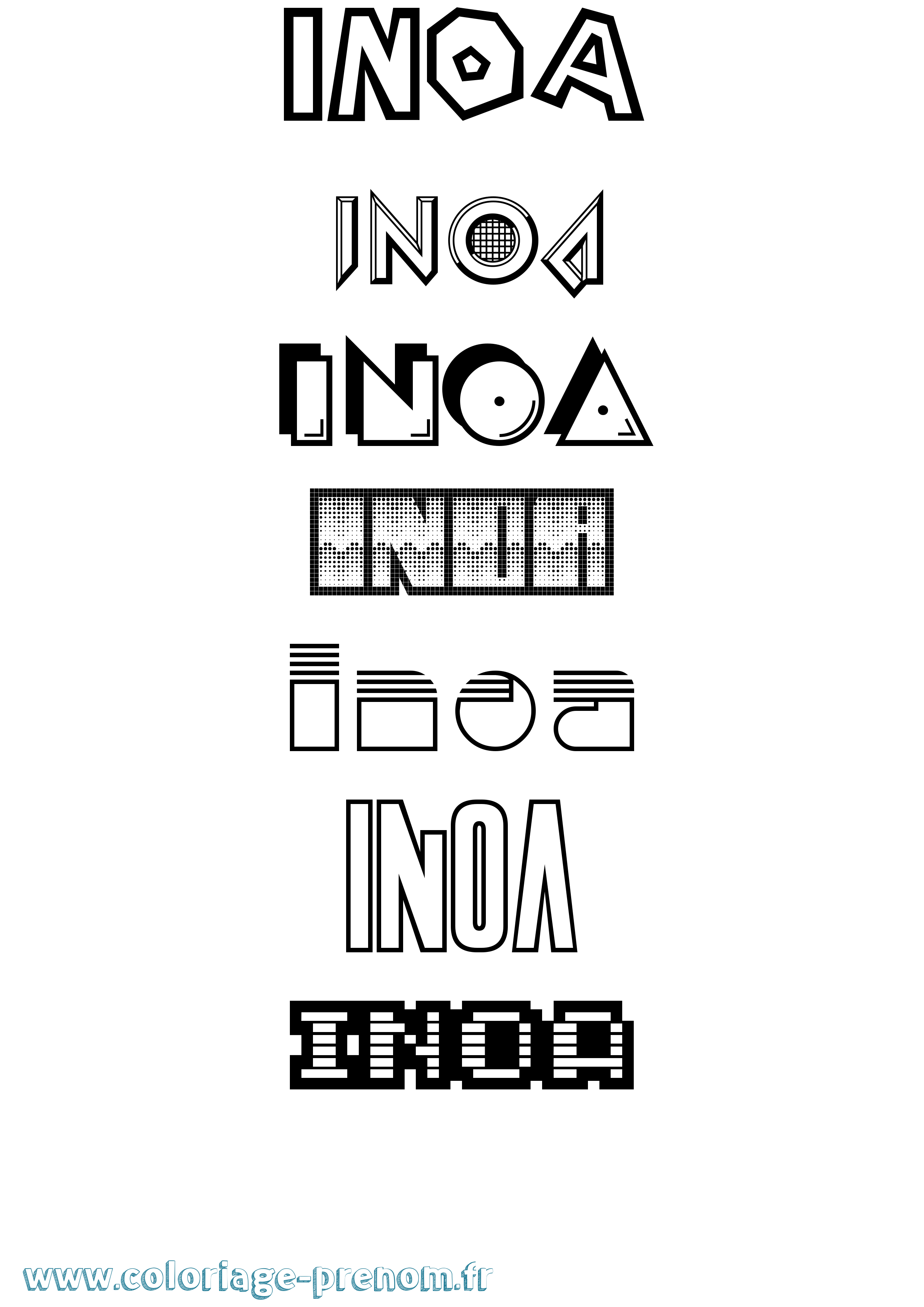 Coloriage Inoa Jeux Vidéos Coloriage prénom Inoa Jeux Vidéos