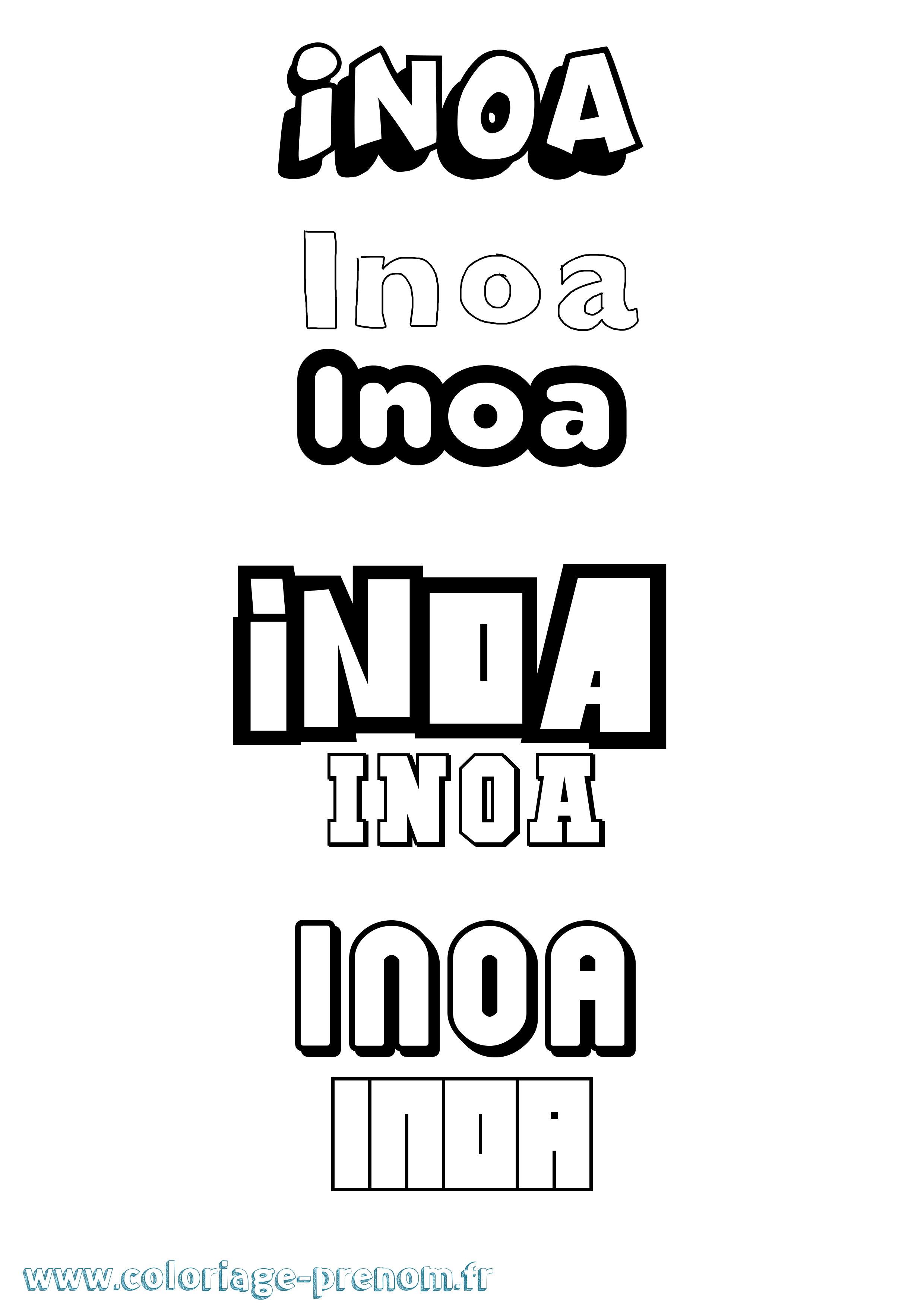 Coloriage Inoa Simple Coloriage prénom Inoa Simple