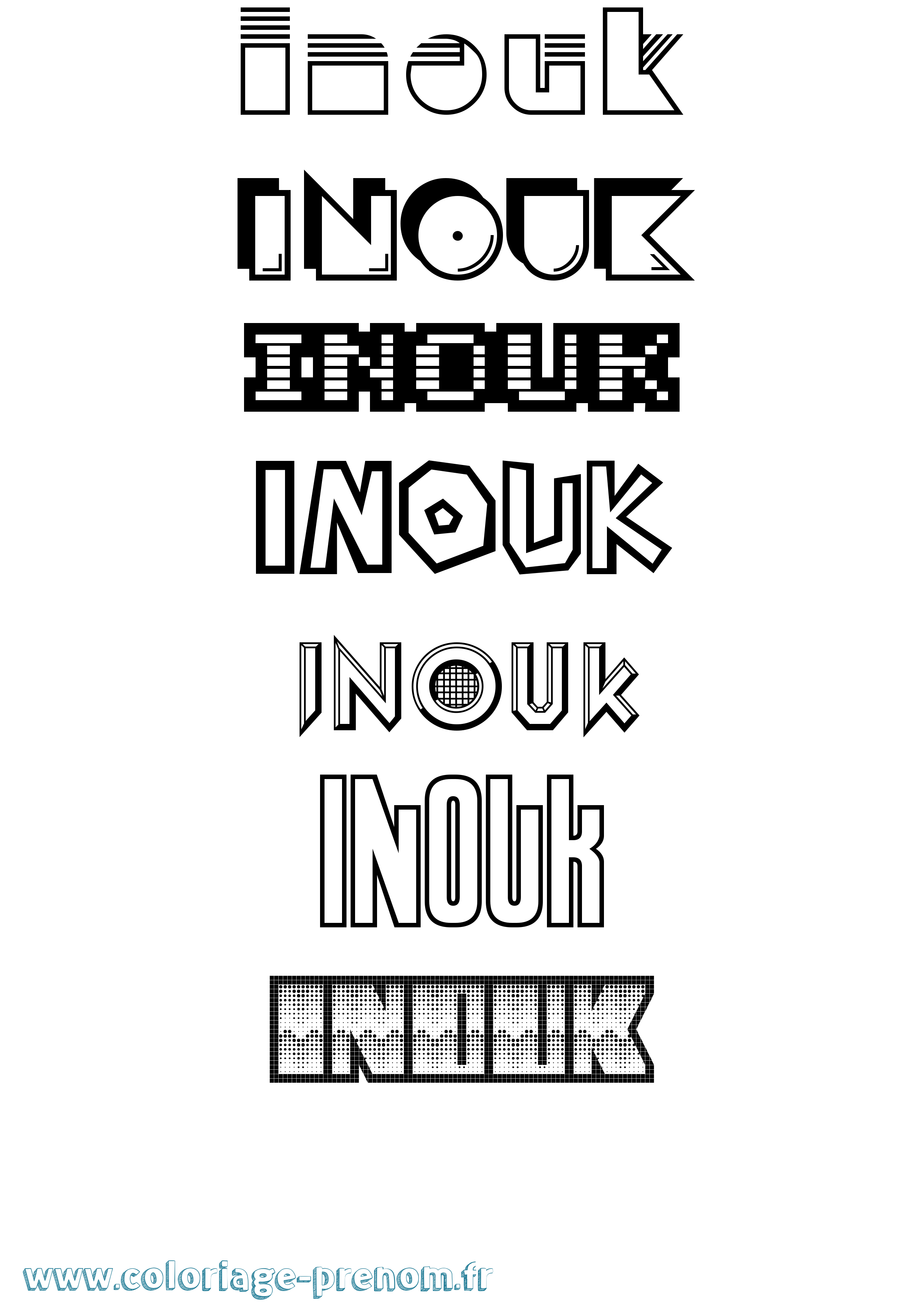 Coloriage Inouk Jeux Vidéos Coloriage prénom Inouk Jeux Vidéos