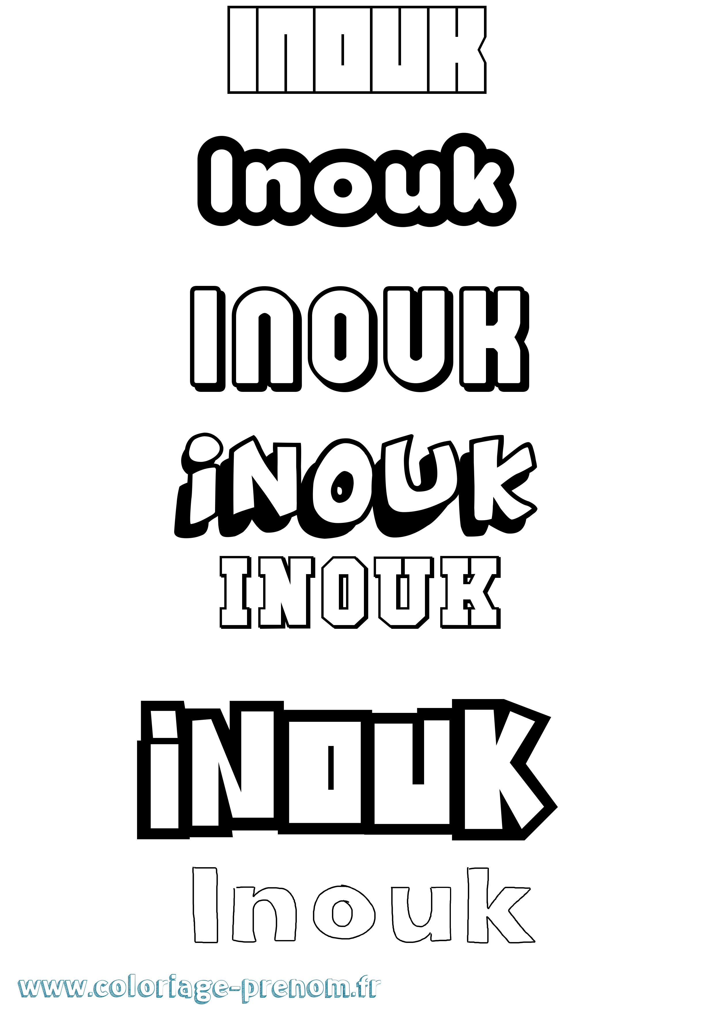 Coloriage Inouk Simple Coloriage prénom Inouk Simple