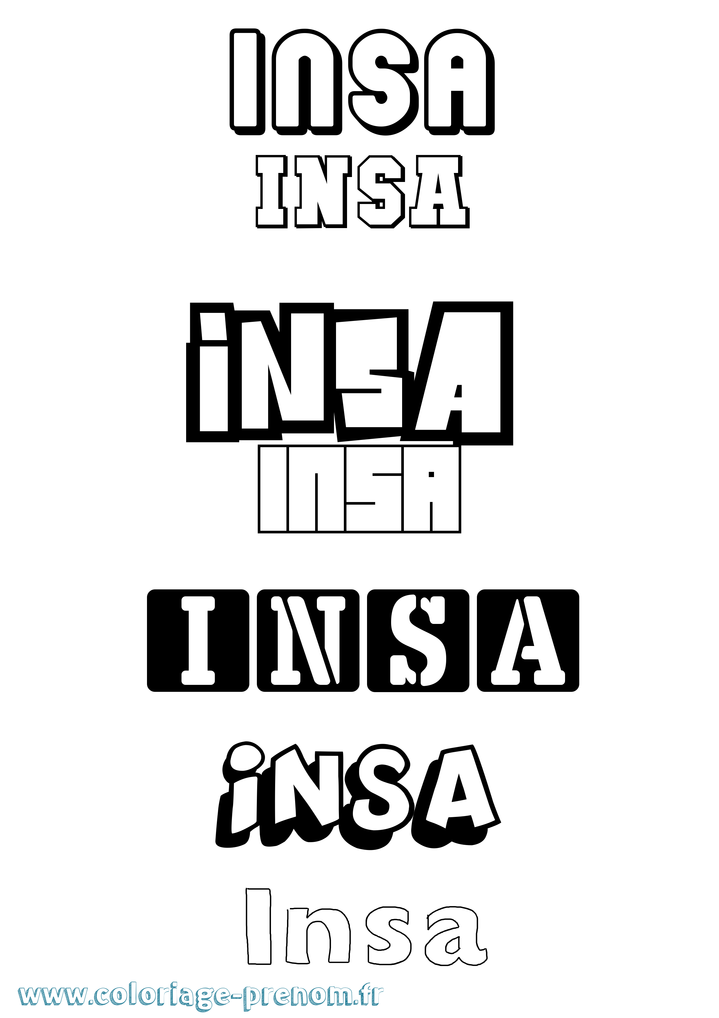 Coloriage Insa Simple Coloriage prénom Insa Simple