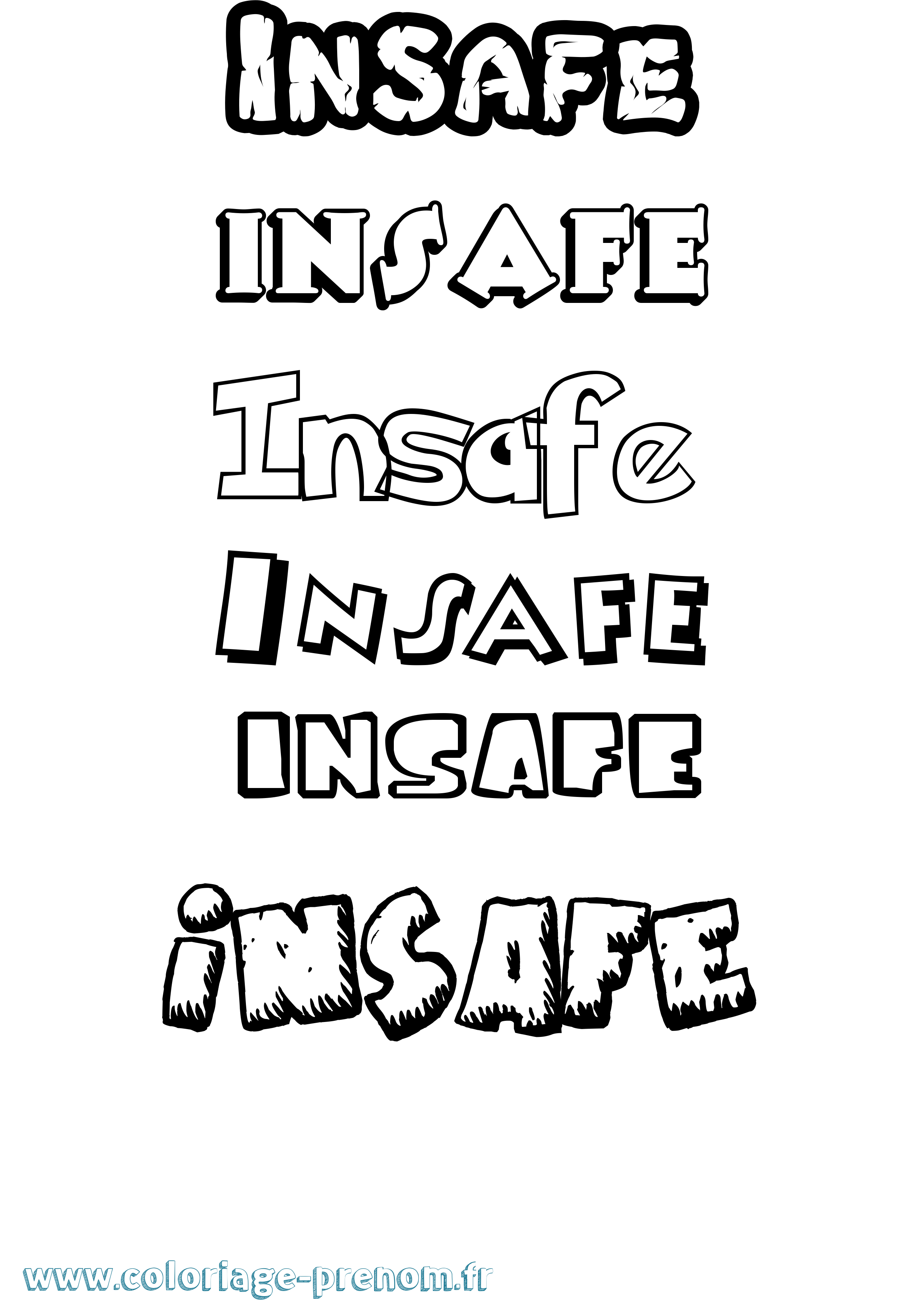 Coloriage Insafe Dessin Animé Coloriage prénom Insafe Dessin Animé