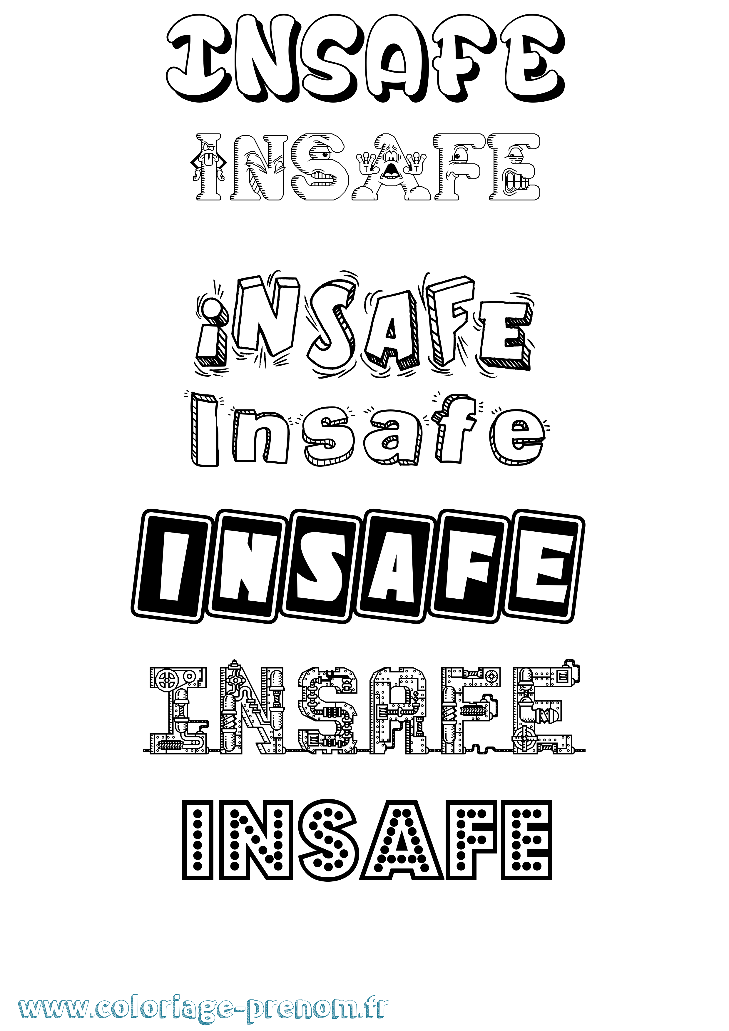 Coloriage Insafe Fun Coloriage prénom Insafe Fun
