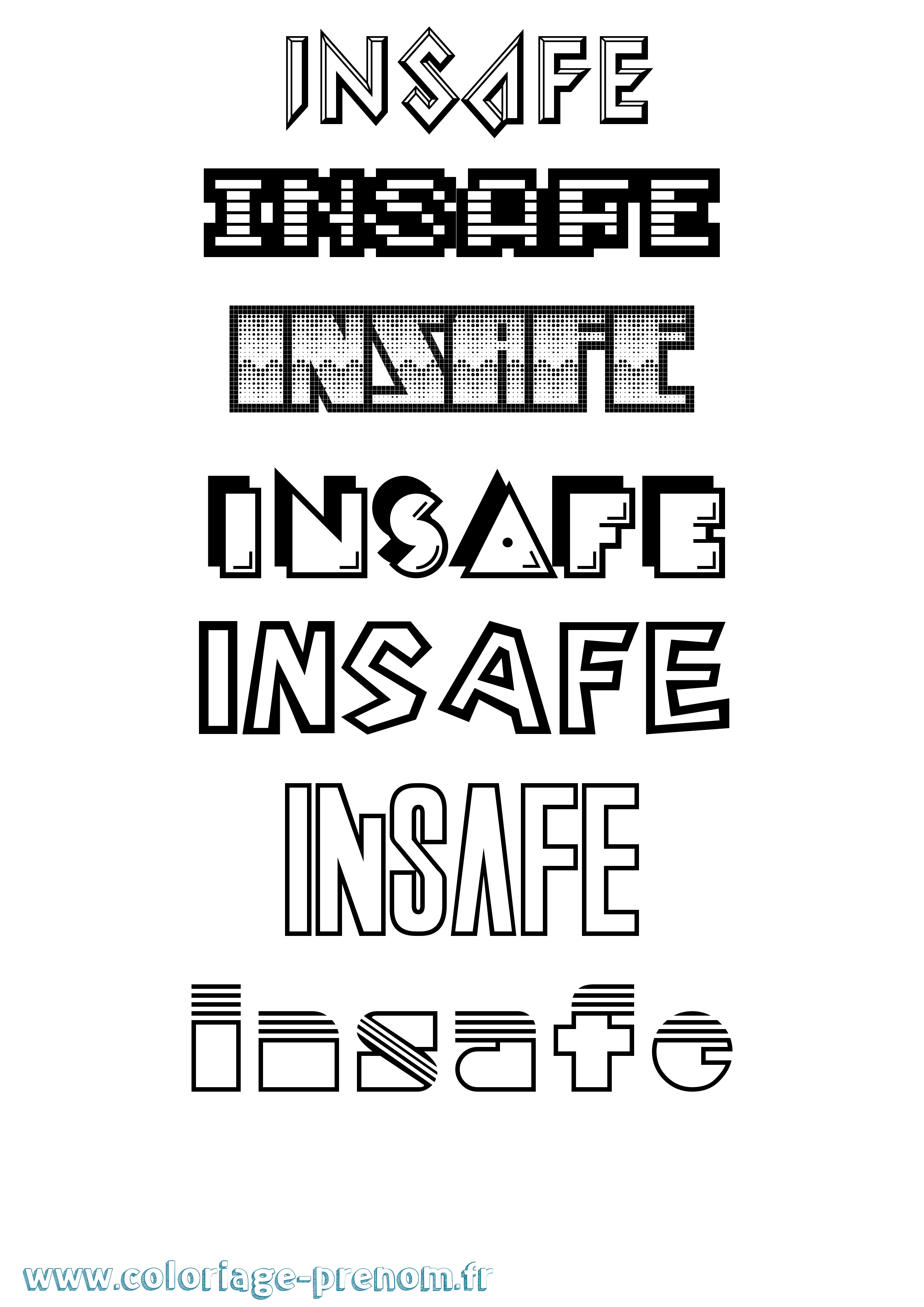 Coloriage Insafe Jeux Vidéos Coloriage prénom Insafe Jeux Vidéos