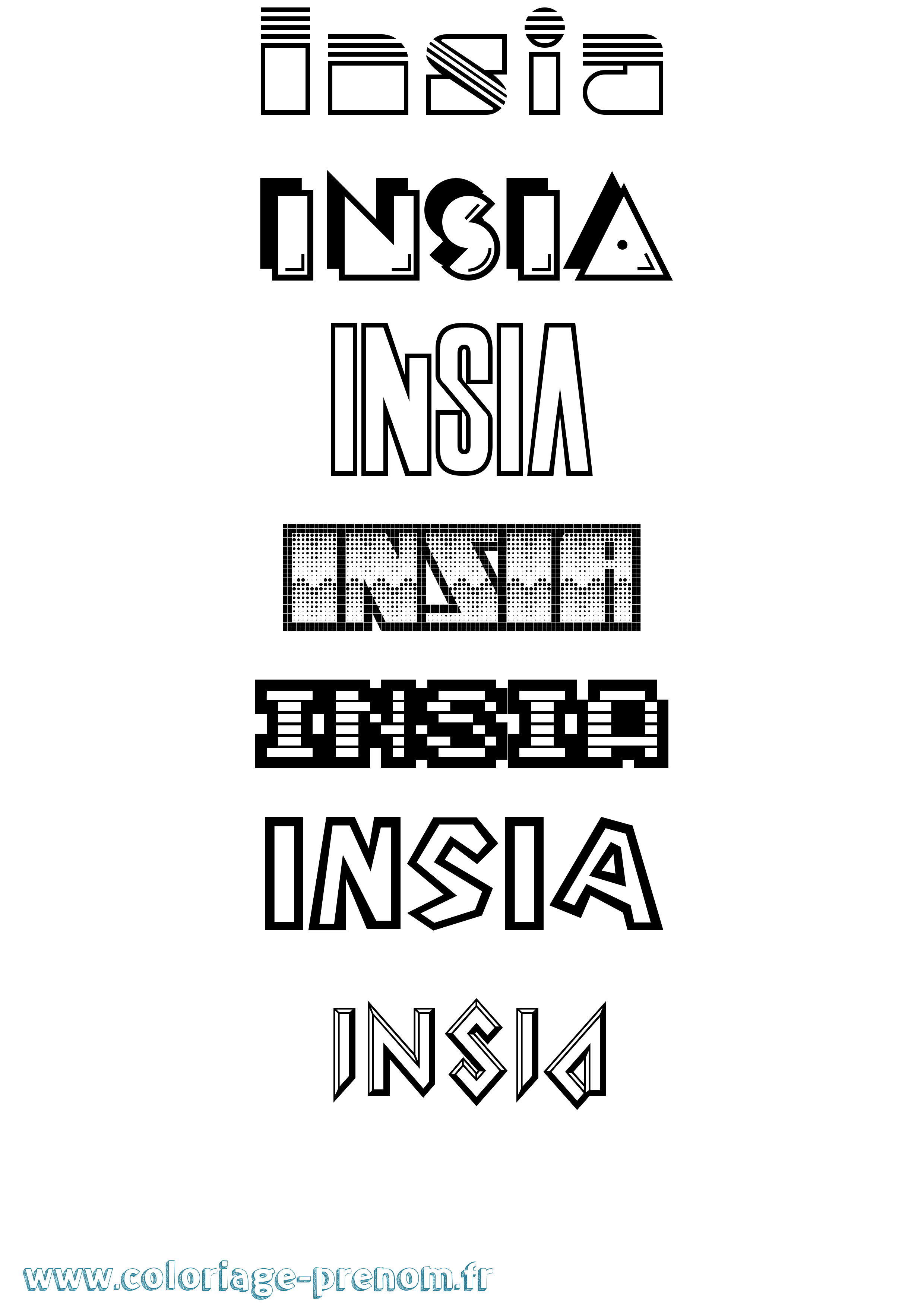 Coloriage Insia Jeux Vidéos Coloriage prénom Insia Jeux Vidéos