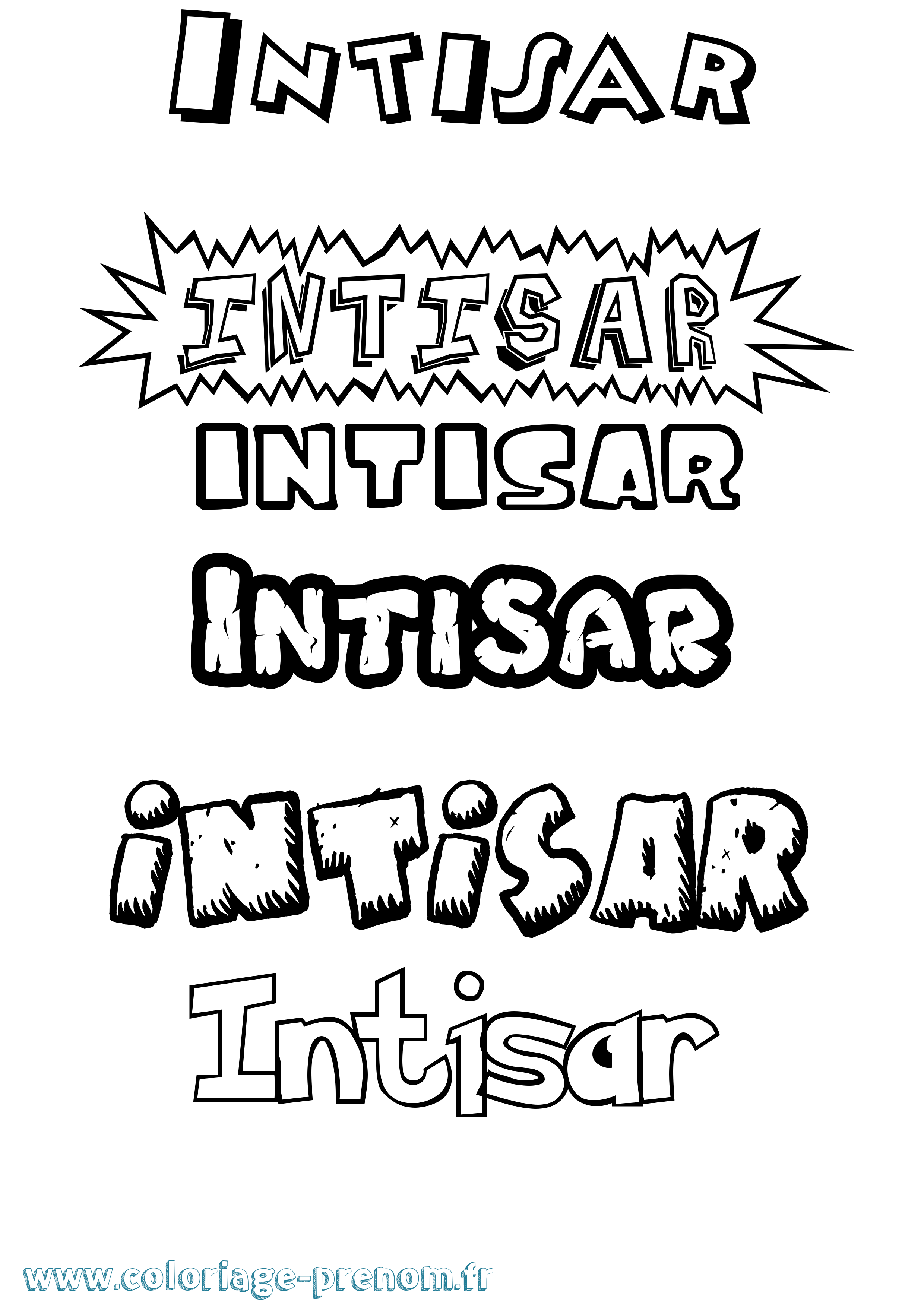 Coloriage Intisar Dessin Animé Coloriage prénom Intisar Dessin Animé
