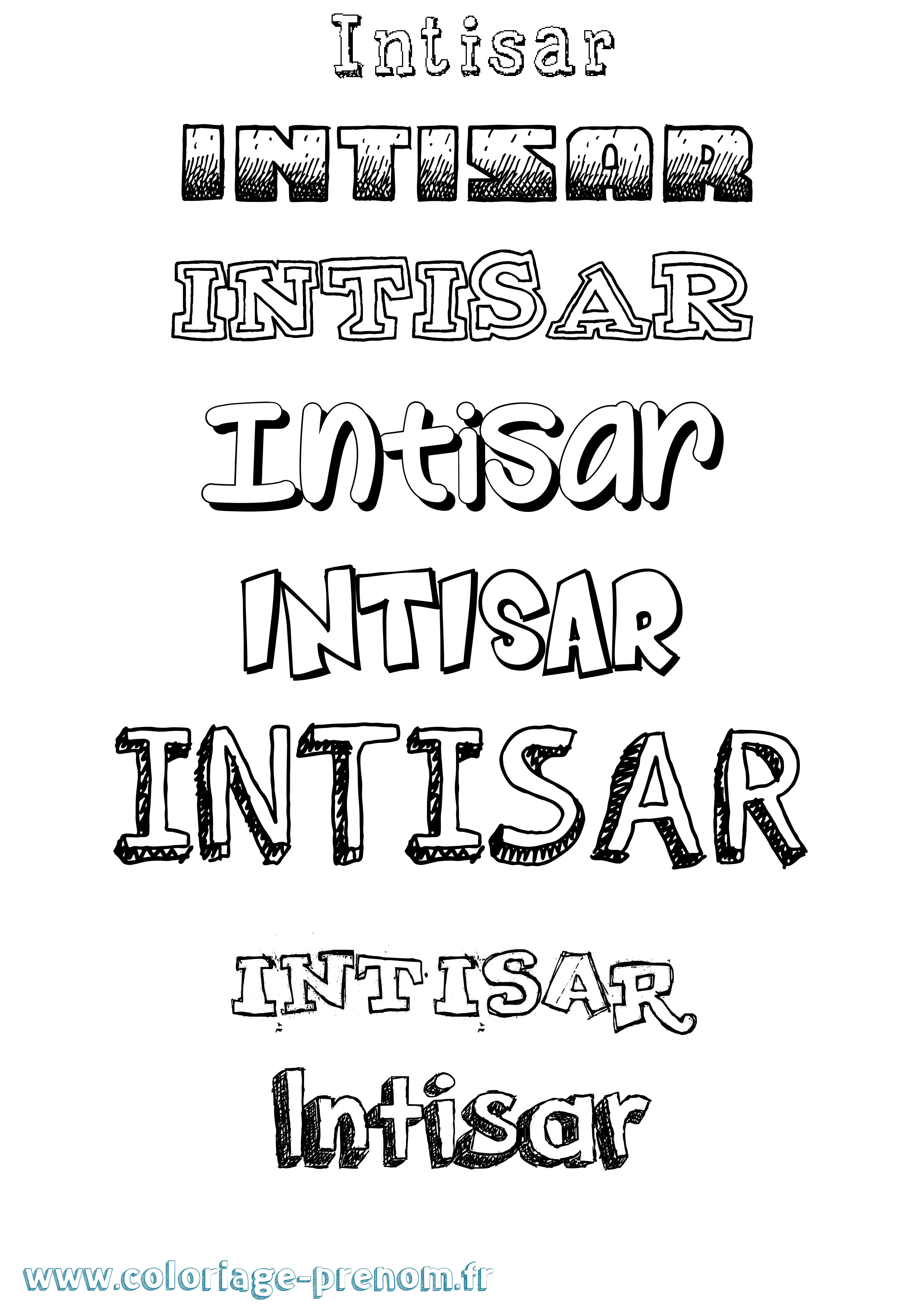 Coloriage Intisar Dessiné Coloriage prénom Intisar Dessiné