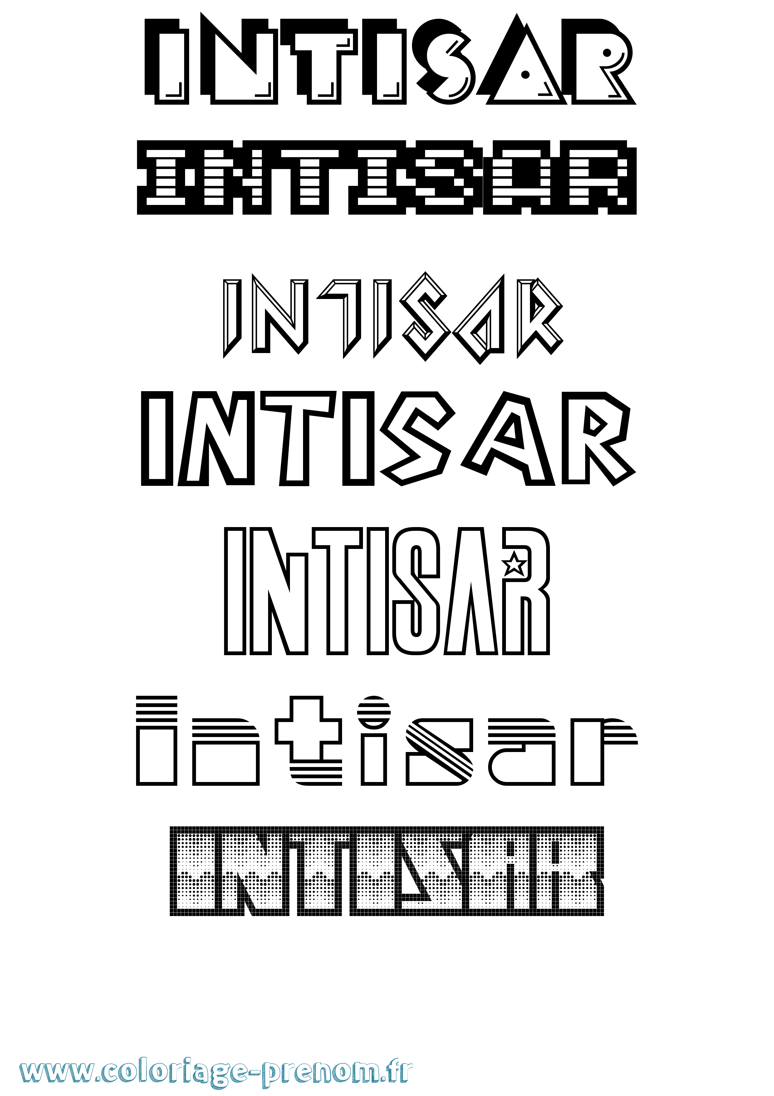 Coloriage Intisar Jeux Vidéos Coloriage prénom Intisar Jeux Vidéos