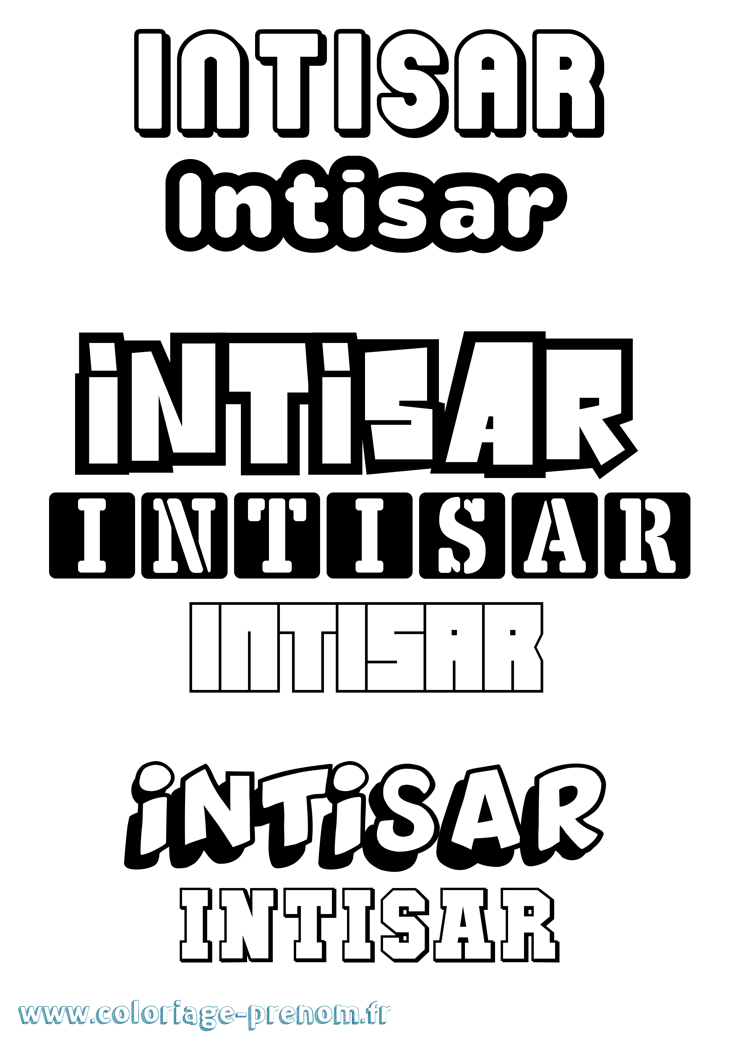 Coloriage Intisar Simple Coloriage prénom Intisar Simple