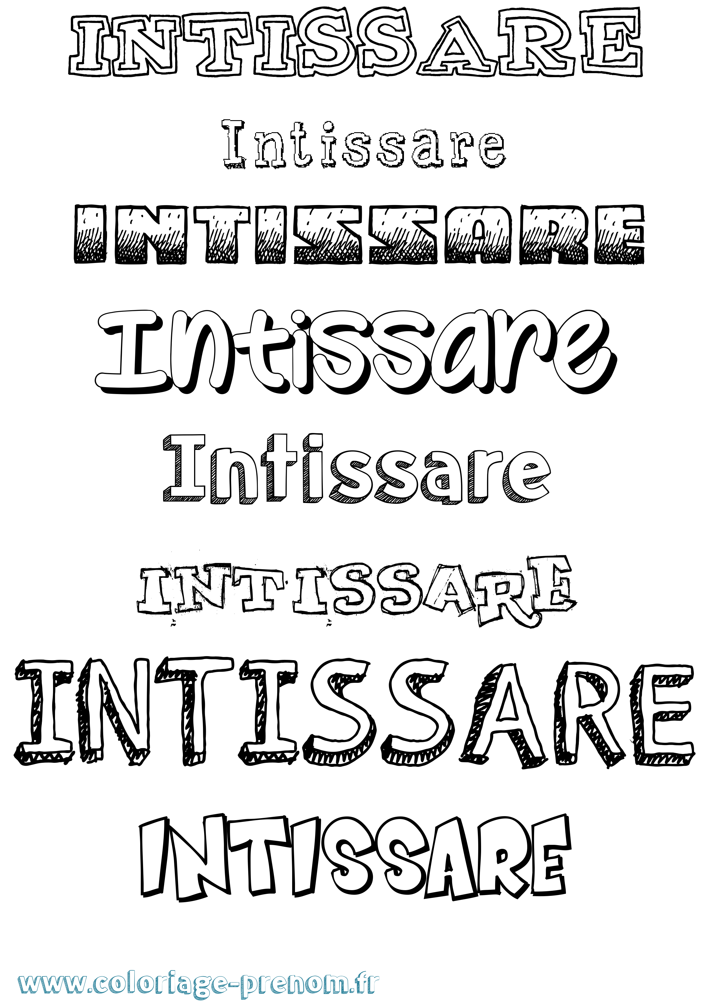 Coloriage Intissare Dessiné Coloriage prénom Intissare Dessiné
