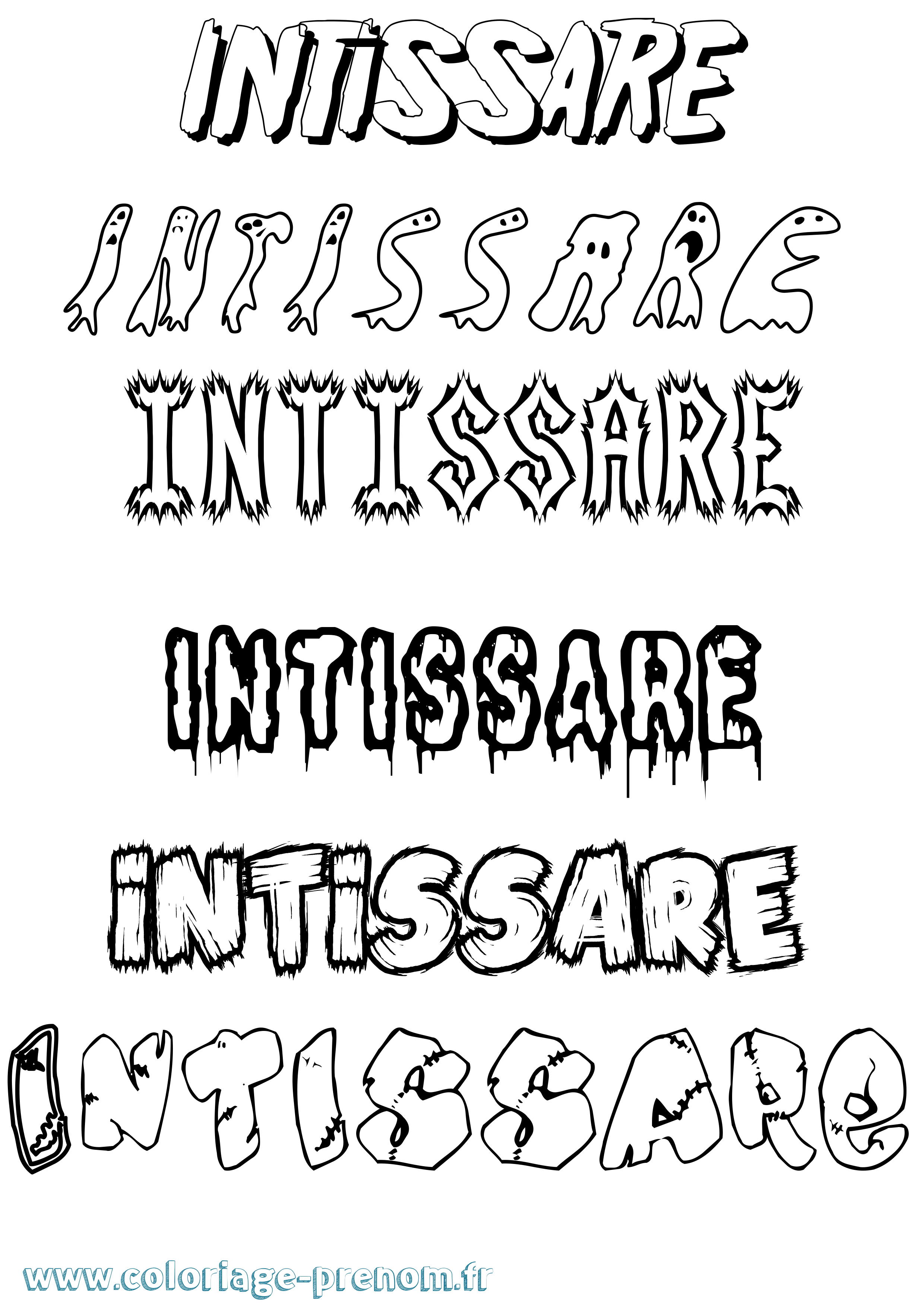 Coloriage Intissare Frisson Coloriage prénom Intissare Frisson