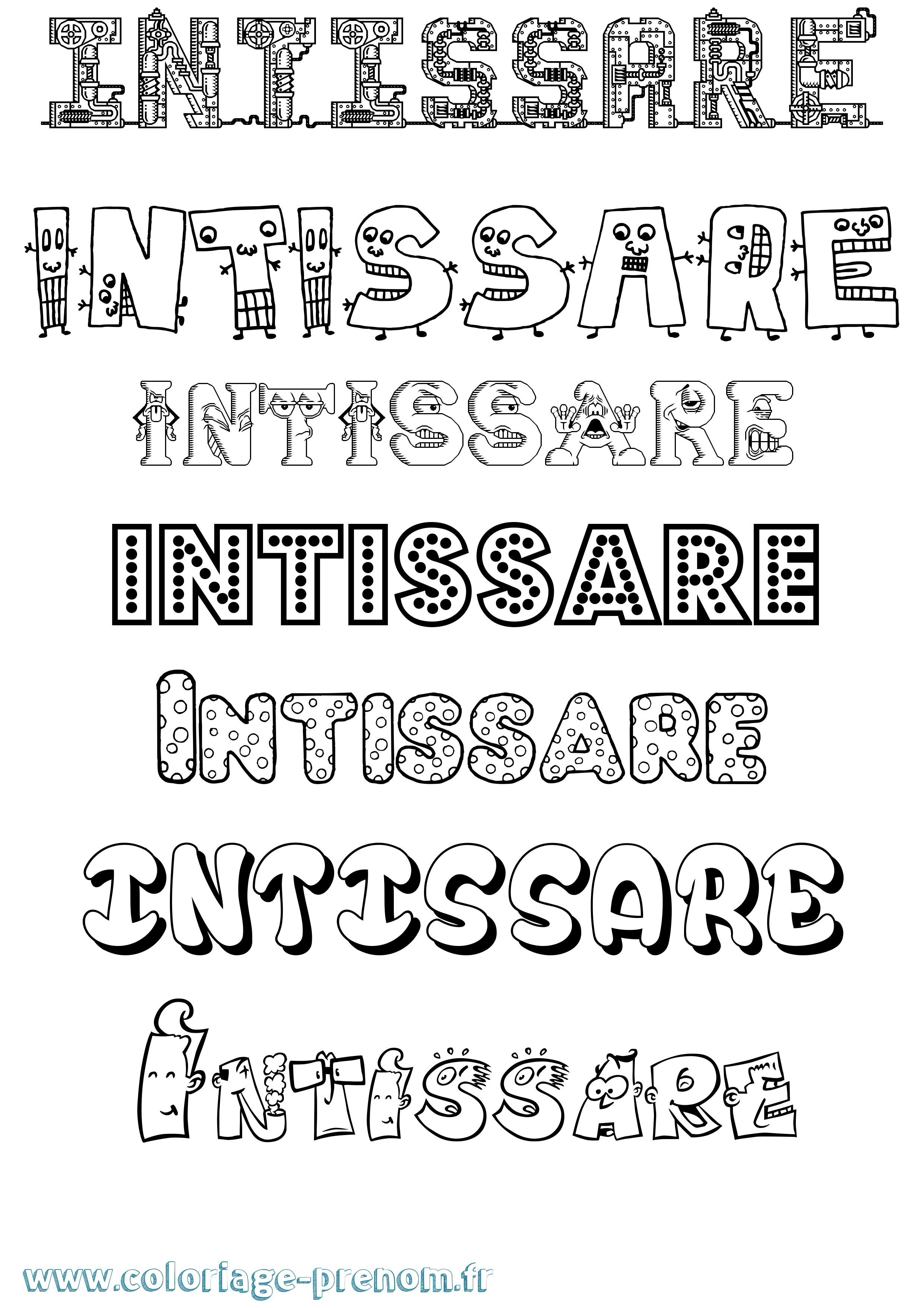 Coloriage Intissare Fun Coloriage prénom Intissare Fun