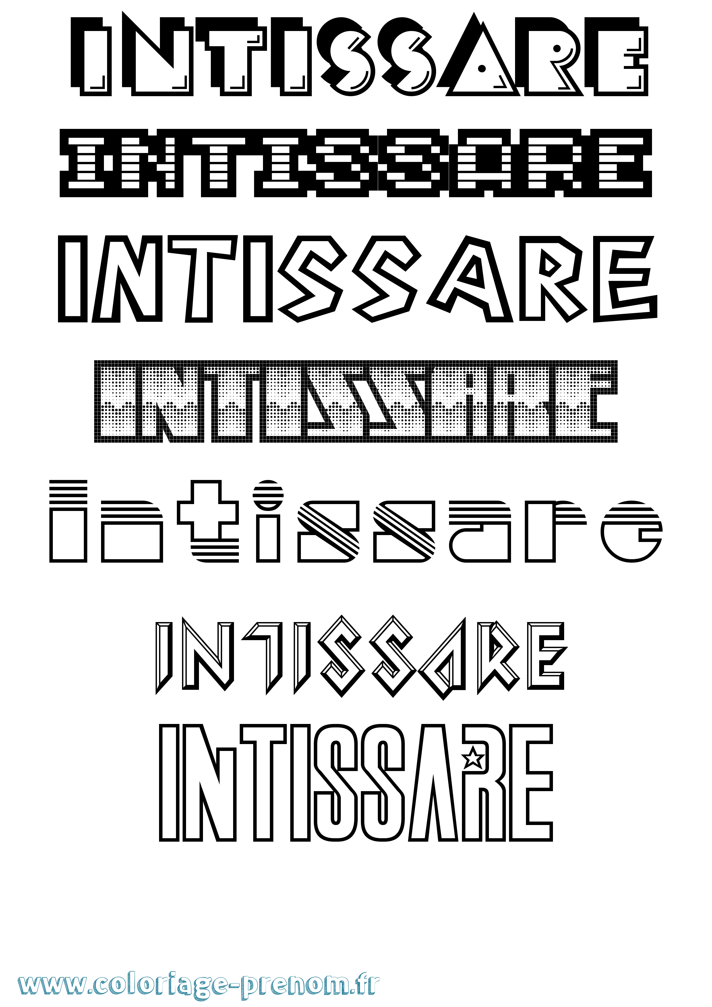 Coloriage Intissare Jeux Vidéos Coloriage prénom Intissare Jeux Vidéos