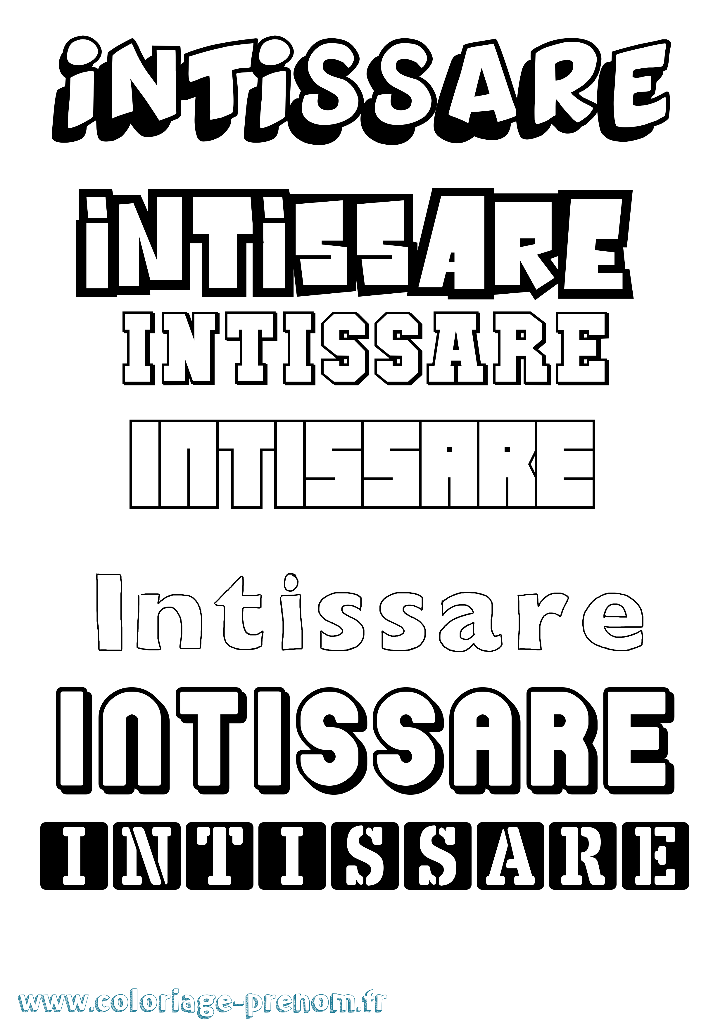 Coloriage Intissare Simple Coloriage prénom Intissare Simple