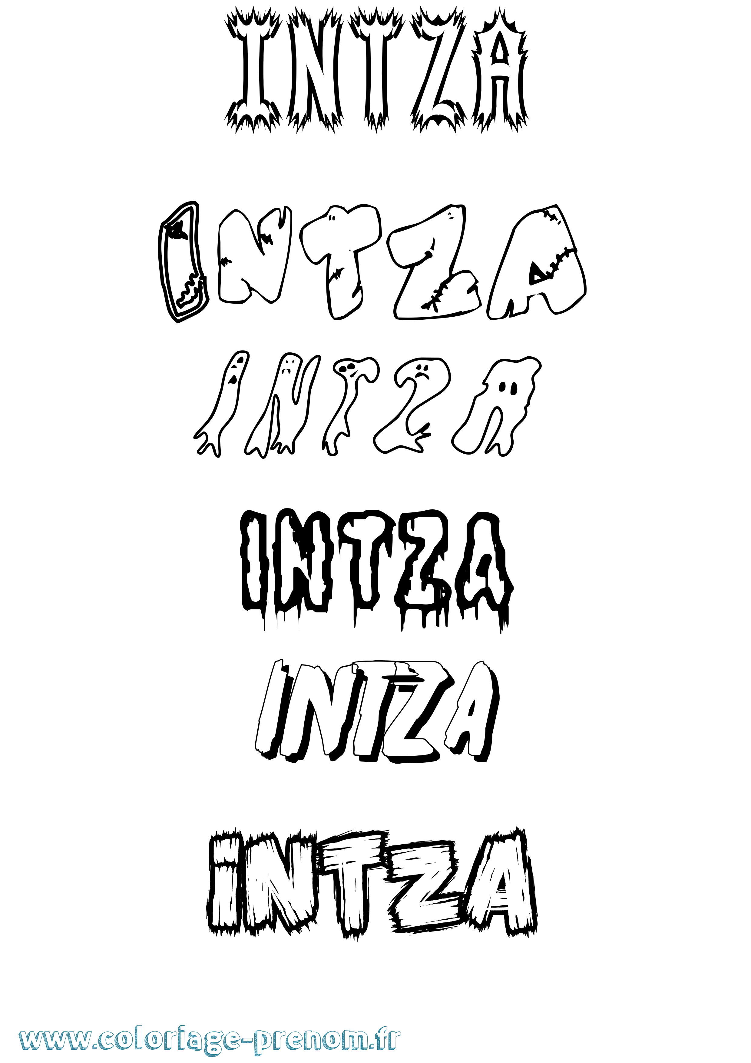 Coloriage Intza Frisson Coloriage prénom Intza Frisson