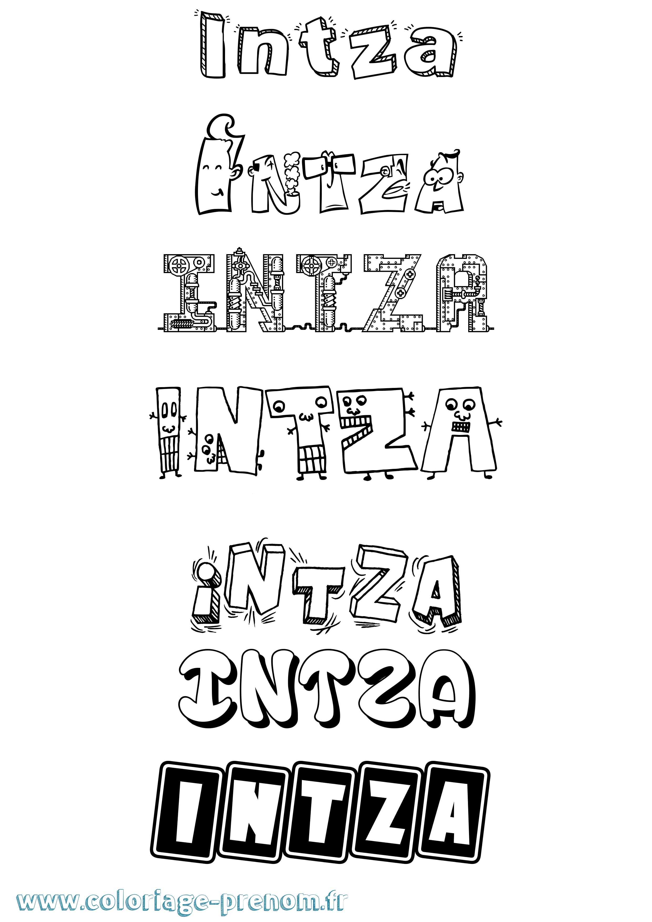Coloriage Intza Fun Coloriage prénom Intza Fun
