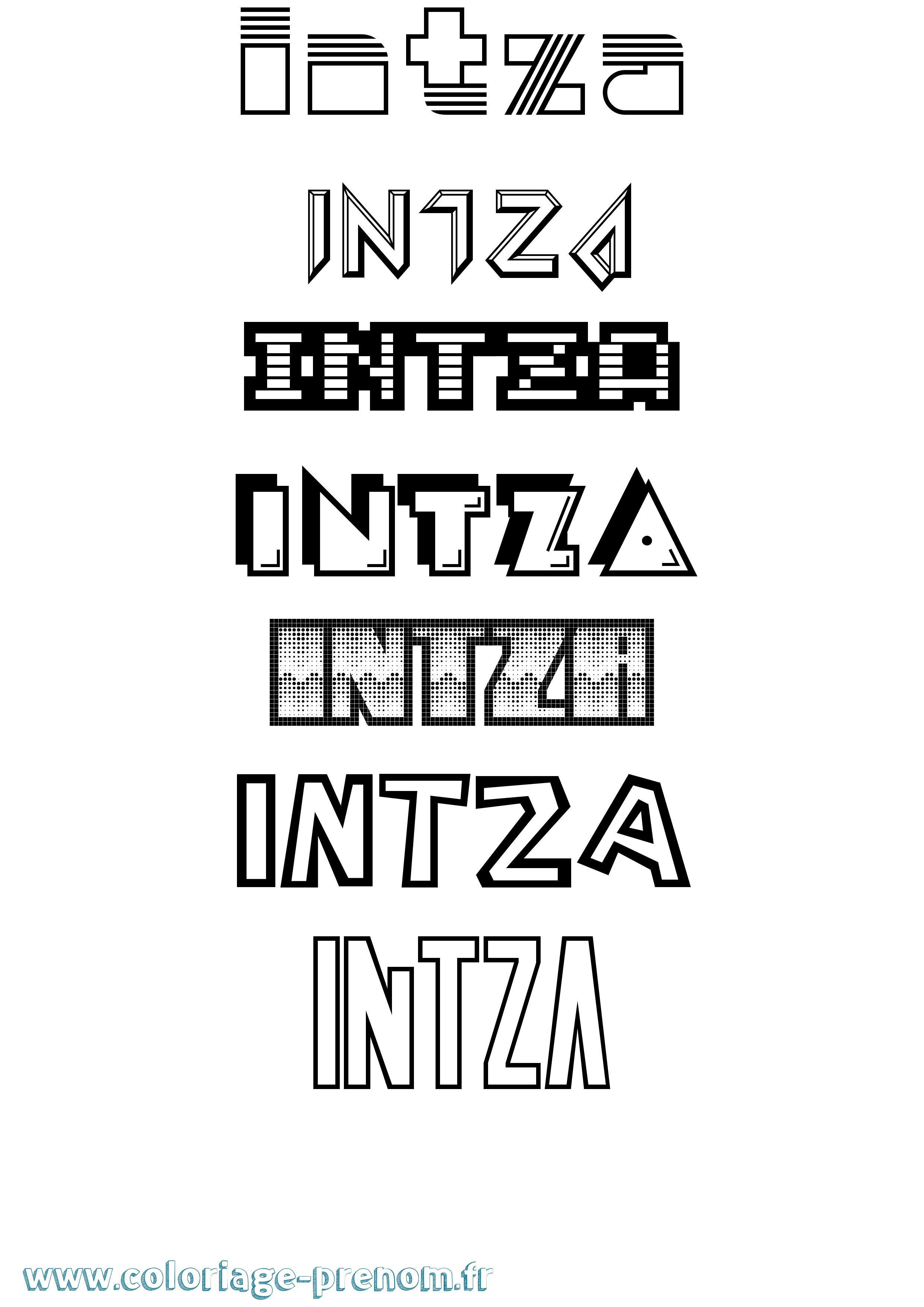 Coloriage Intza Jeux Vidéos Coloriage prénom Intza Jeux Vidéos