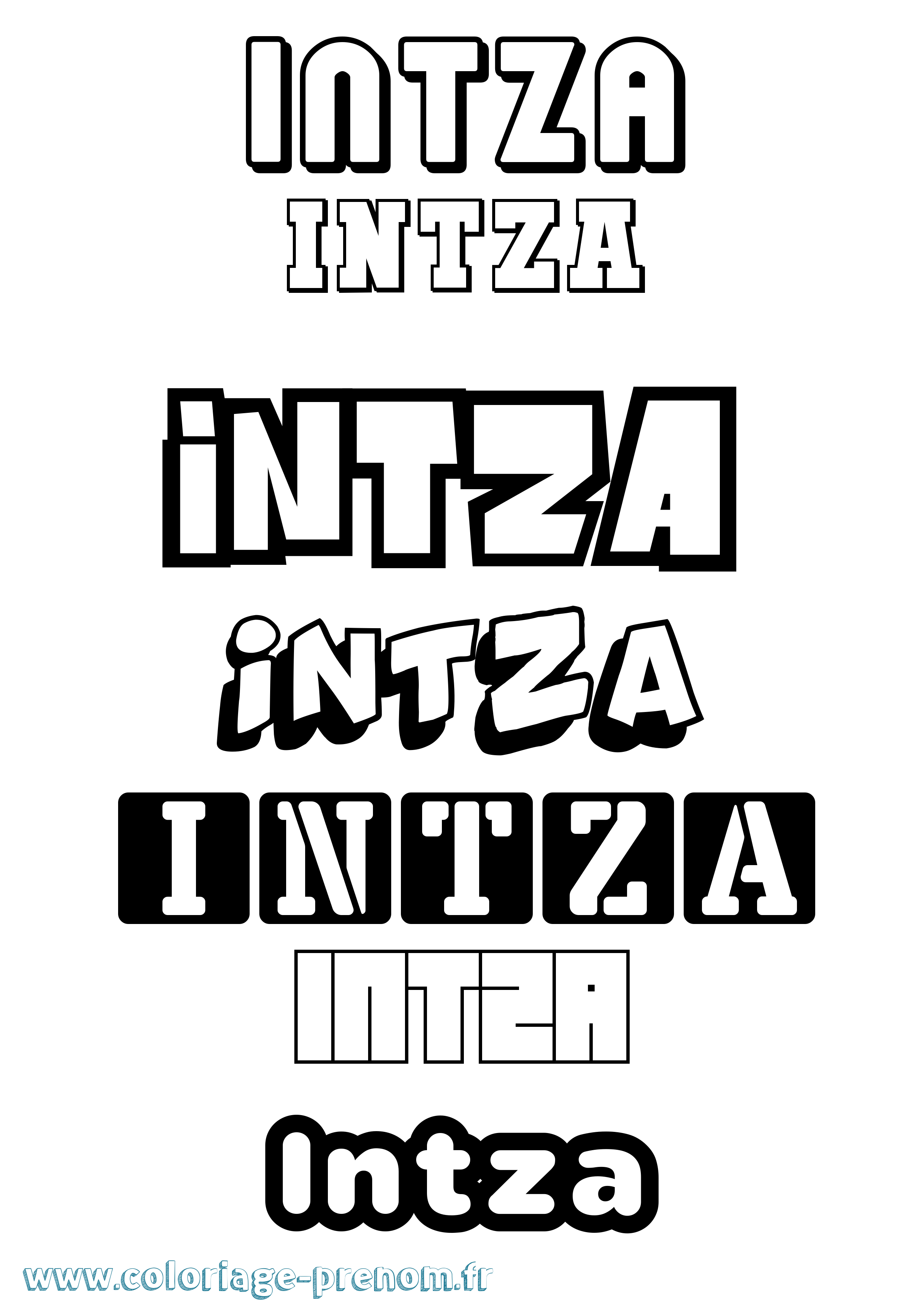 Coloriage Intza Simple Coloriage prénom Intza Simple