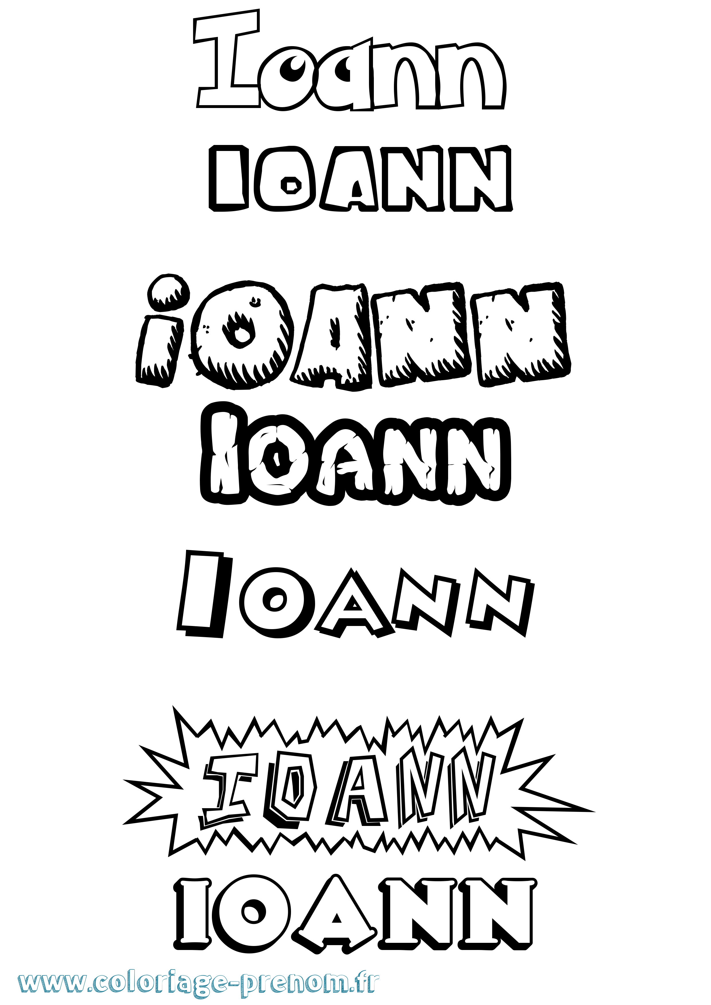 Coloriage Ioann Dessin Animé Coloriage prénom Ioann Dessin Animé