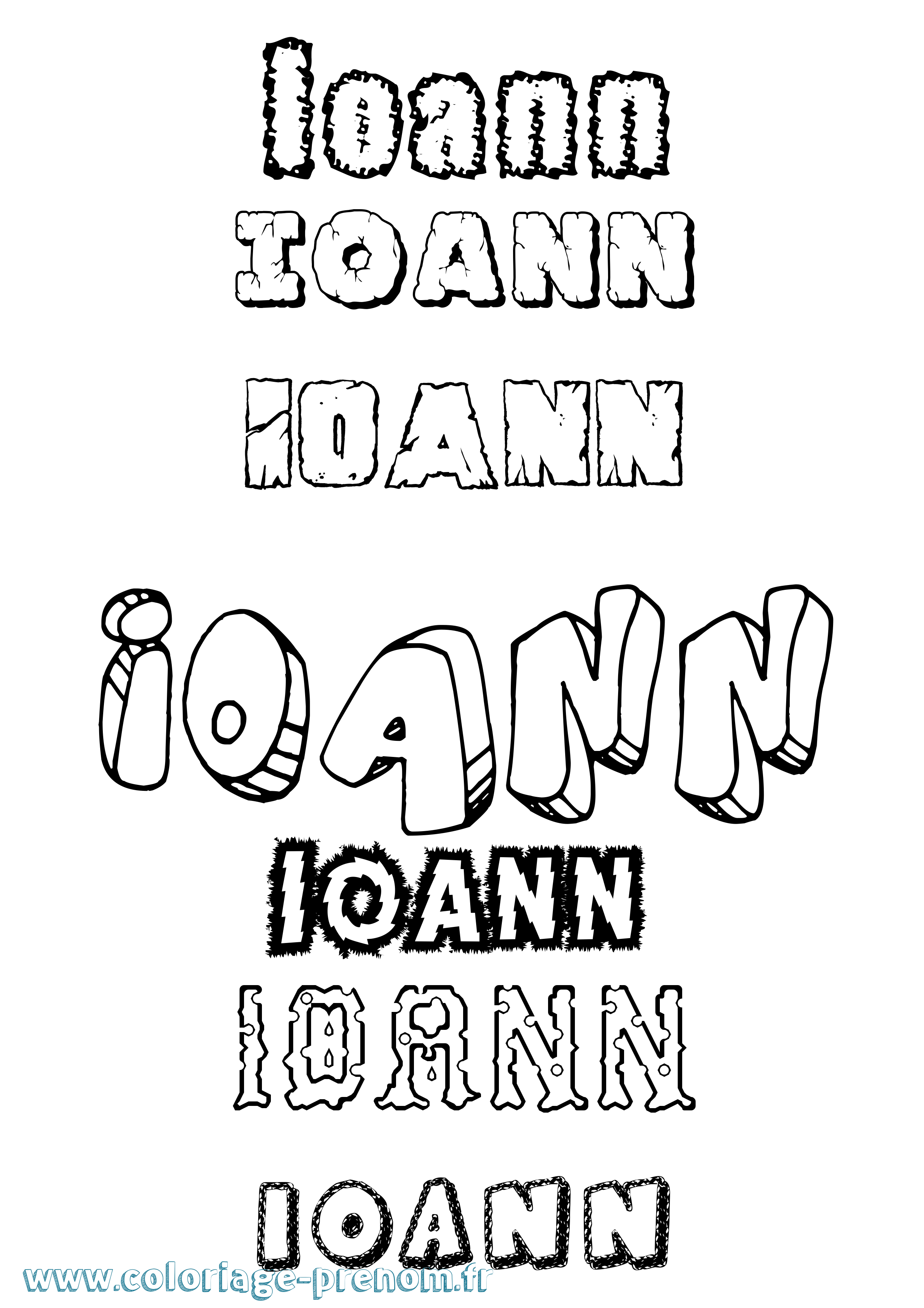 Coloriage Ioann Destructuré Coloriage prénom Ioann Destructuré