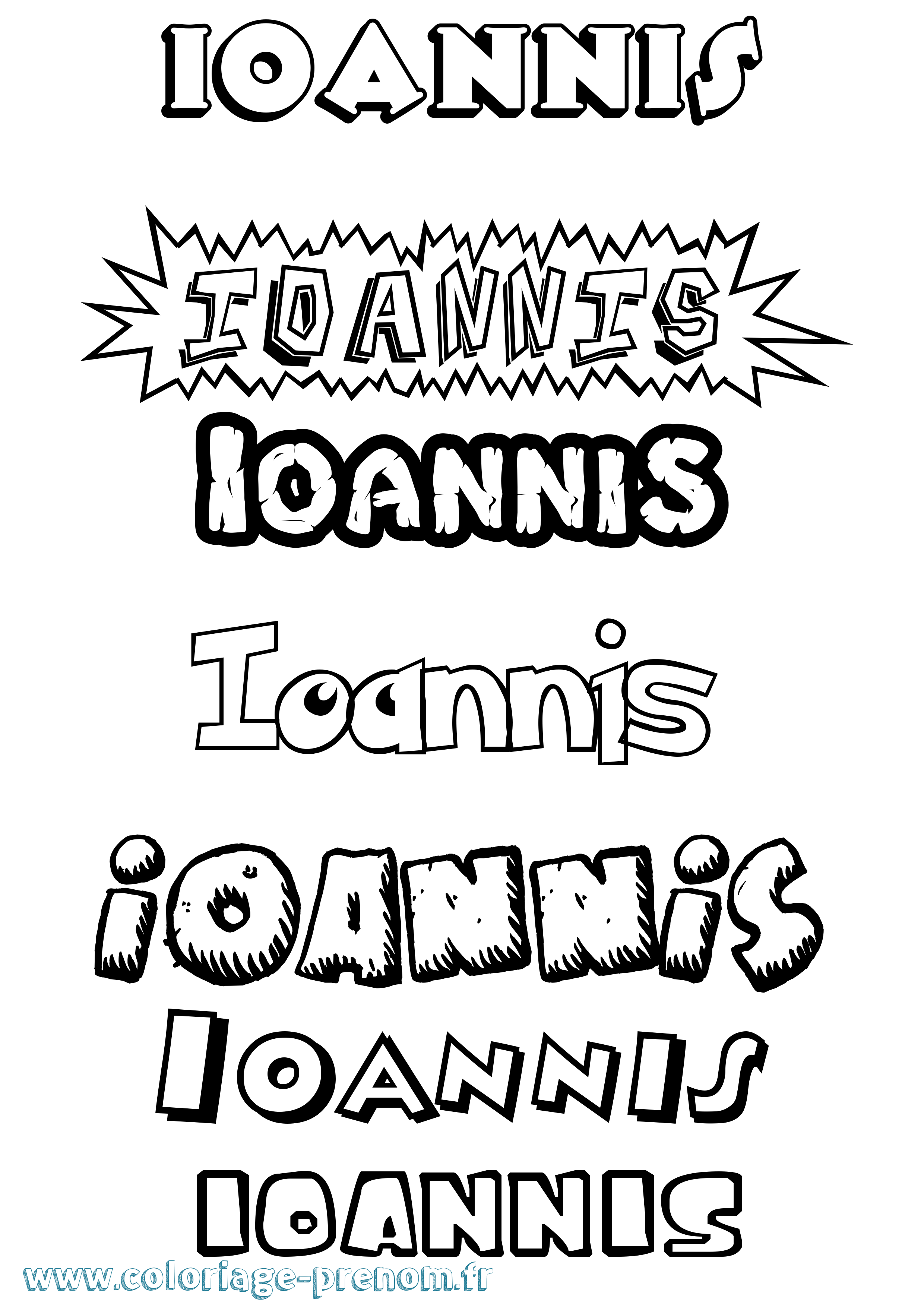Coloriage Ioannis Dessin Animé Coloriage prénom Ioannis Dessin Animé