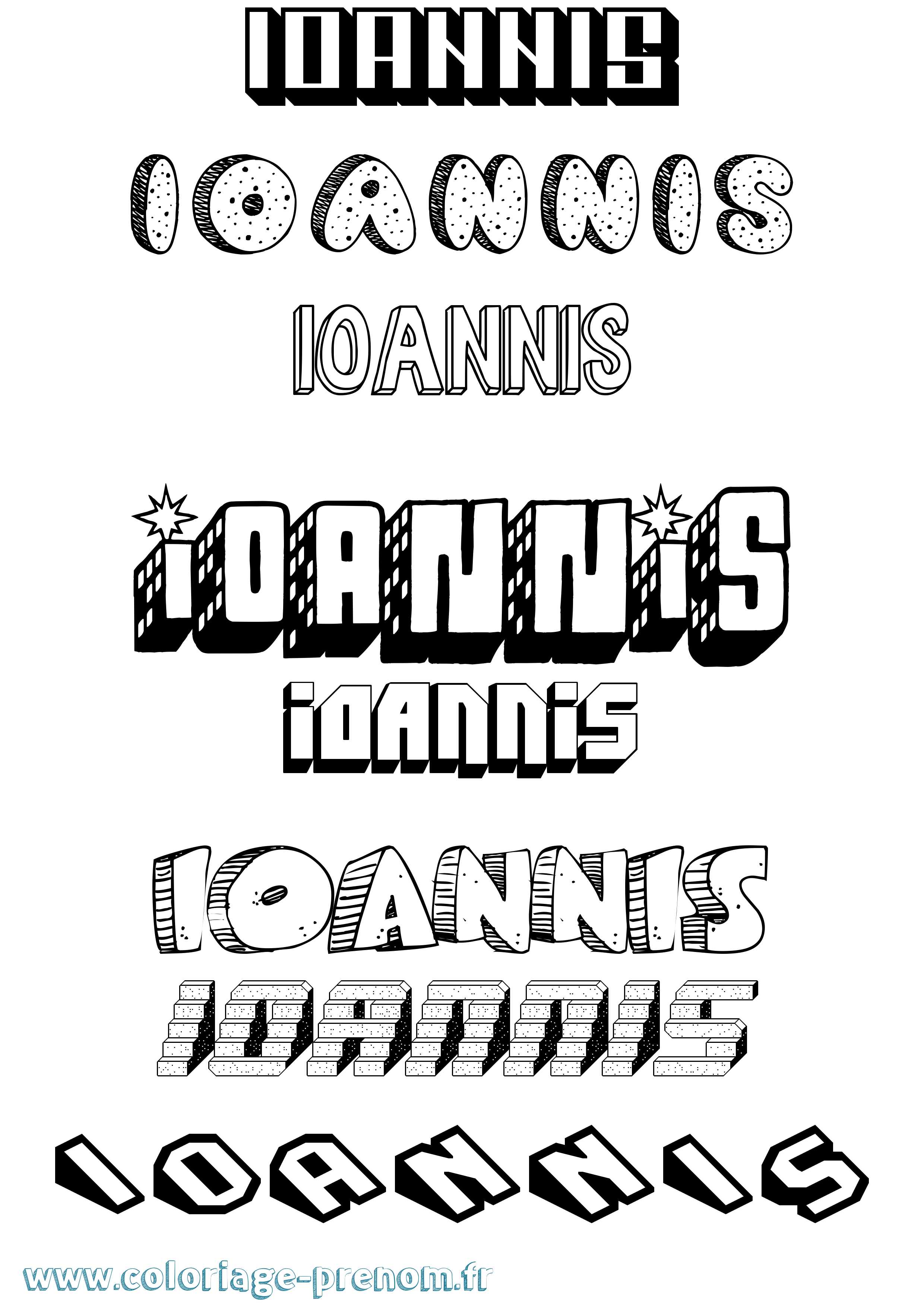 Coloriage Ioannis Effet 3D Coloriage prénom Ioannis Effet 3D