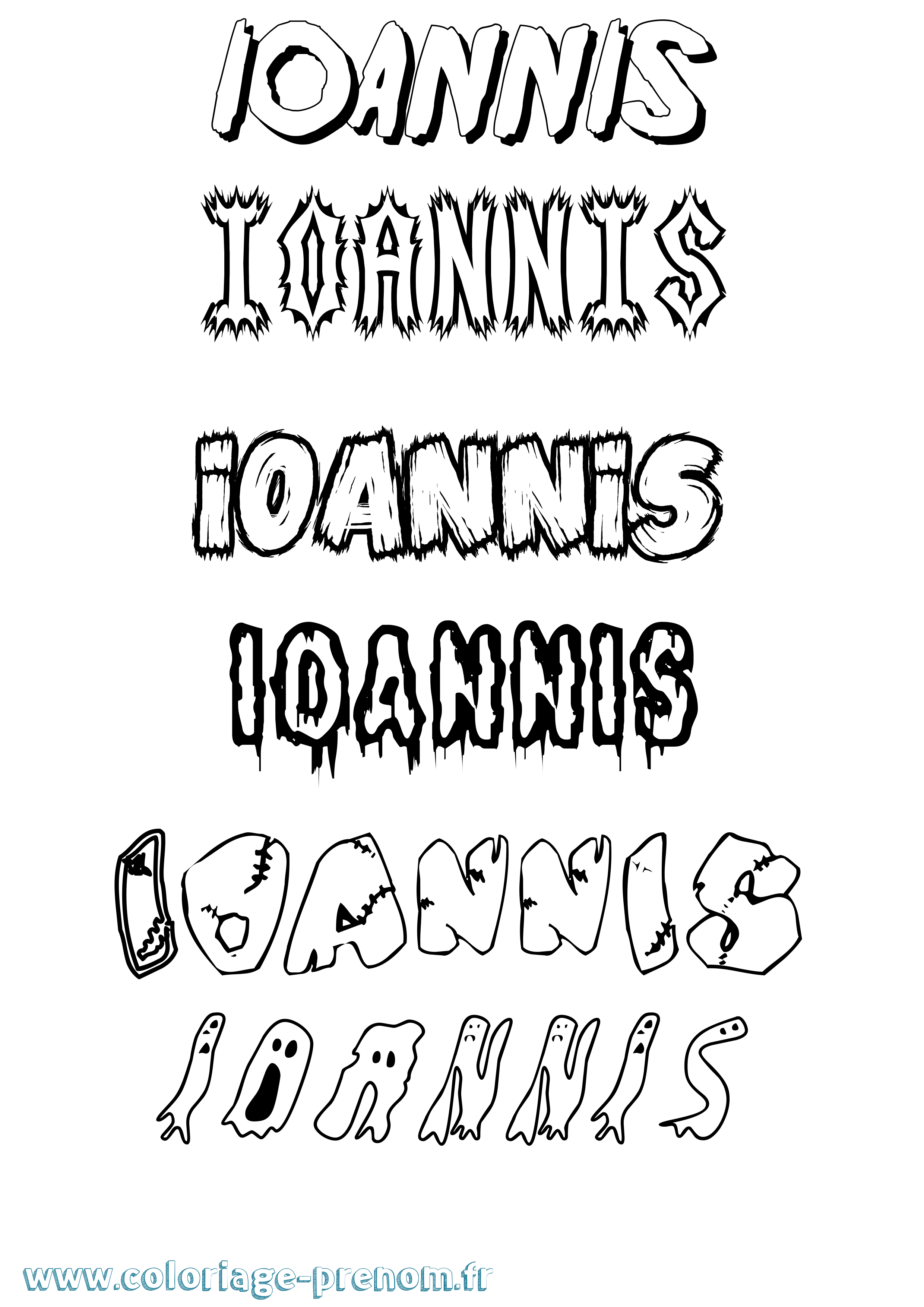 Coloriage Ioannis Frisson Coloriage prénom Ioannis Frisson