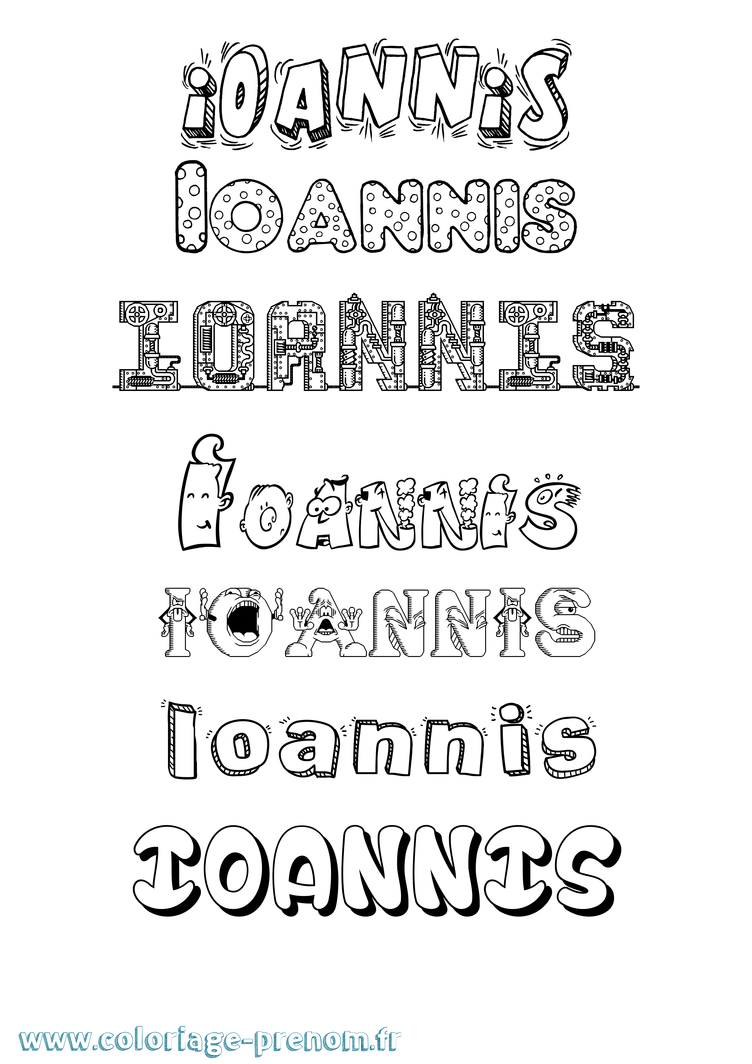 Coloriage Ioannis Fun Coloriage prénom Ioannis Fun