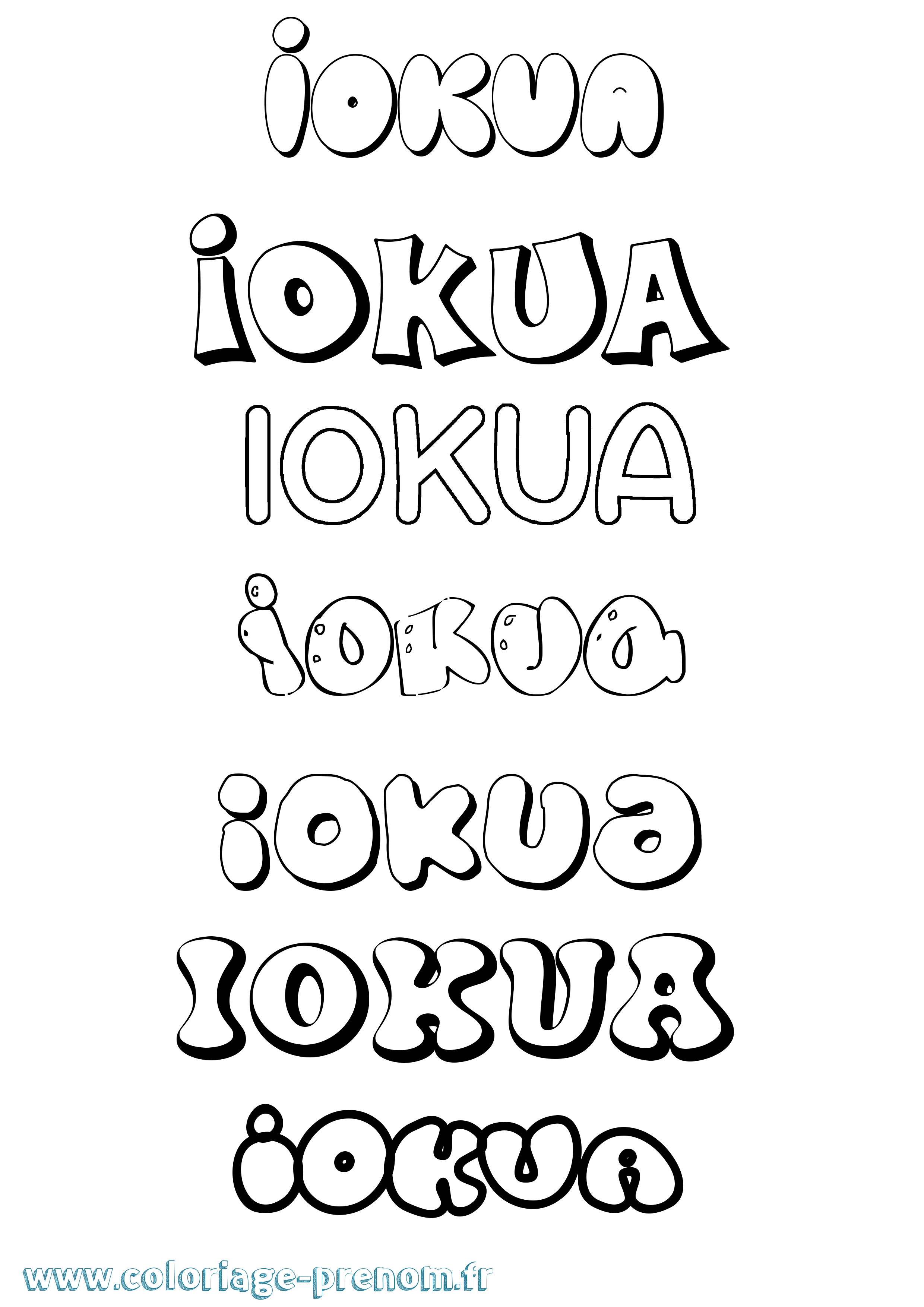 Coloriage Iokua Bubble Coloriage prénom Iokua Bubble
