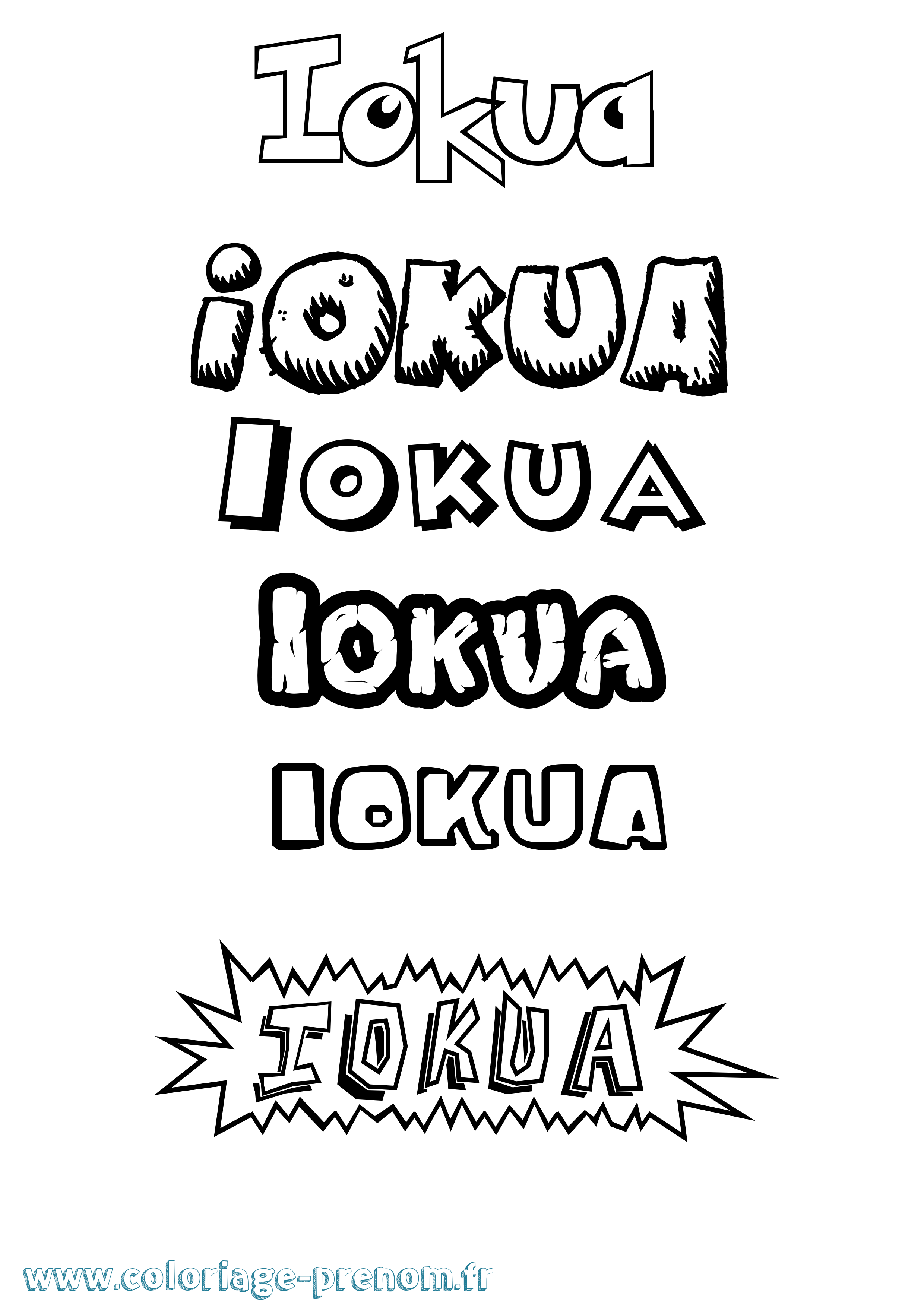 Coloriage Iokua Dessin Animé Coloriage prénom Iokua Dessin Animé