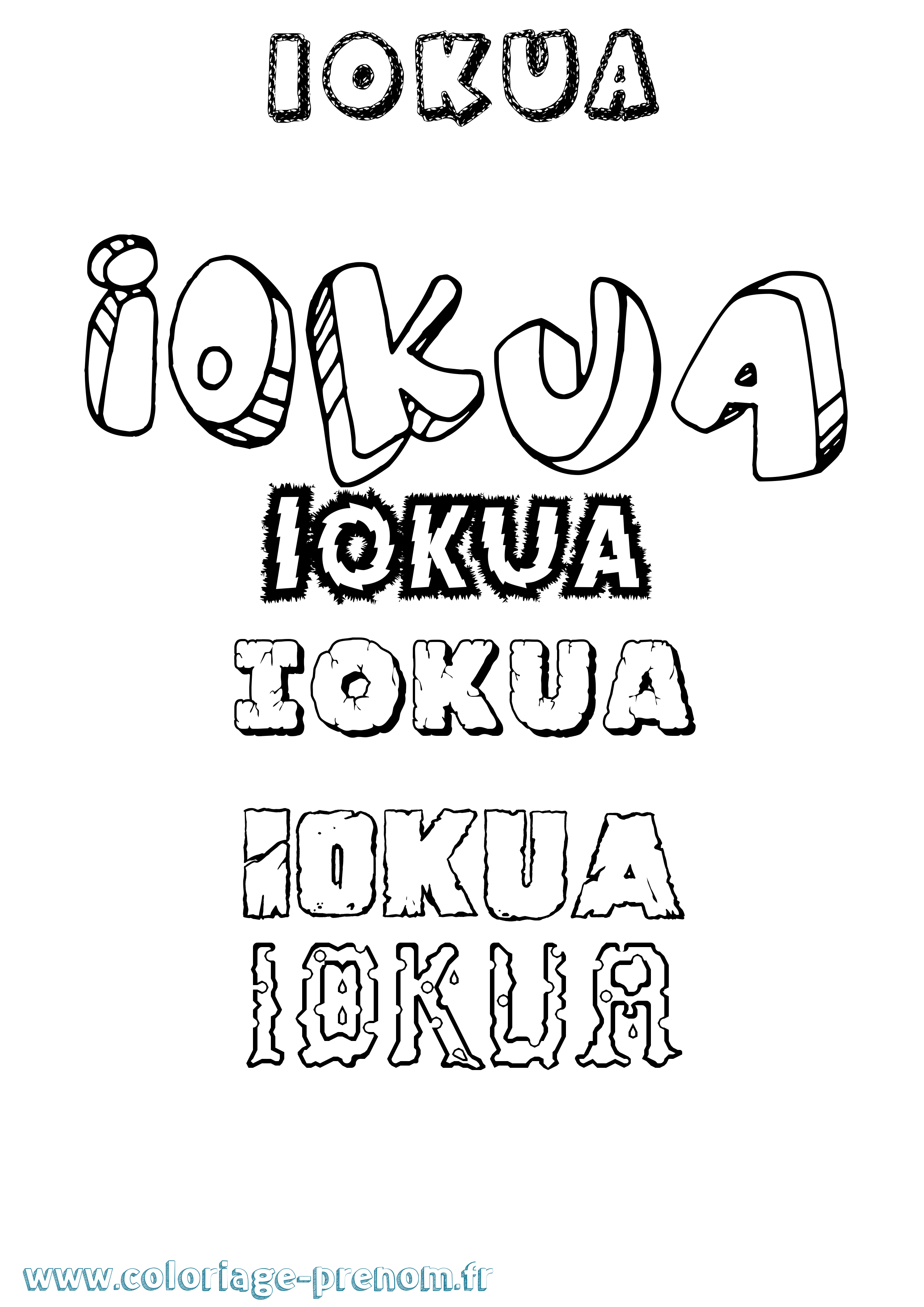 Coloriage Iokua Destructuré Coloriage prénom Iokua Destructuré