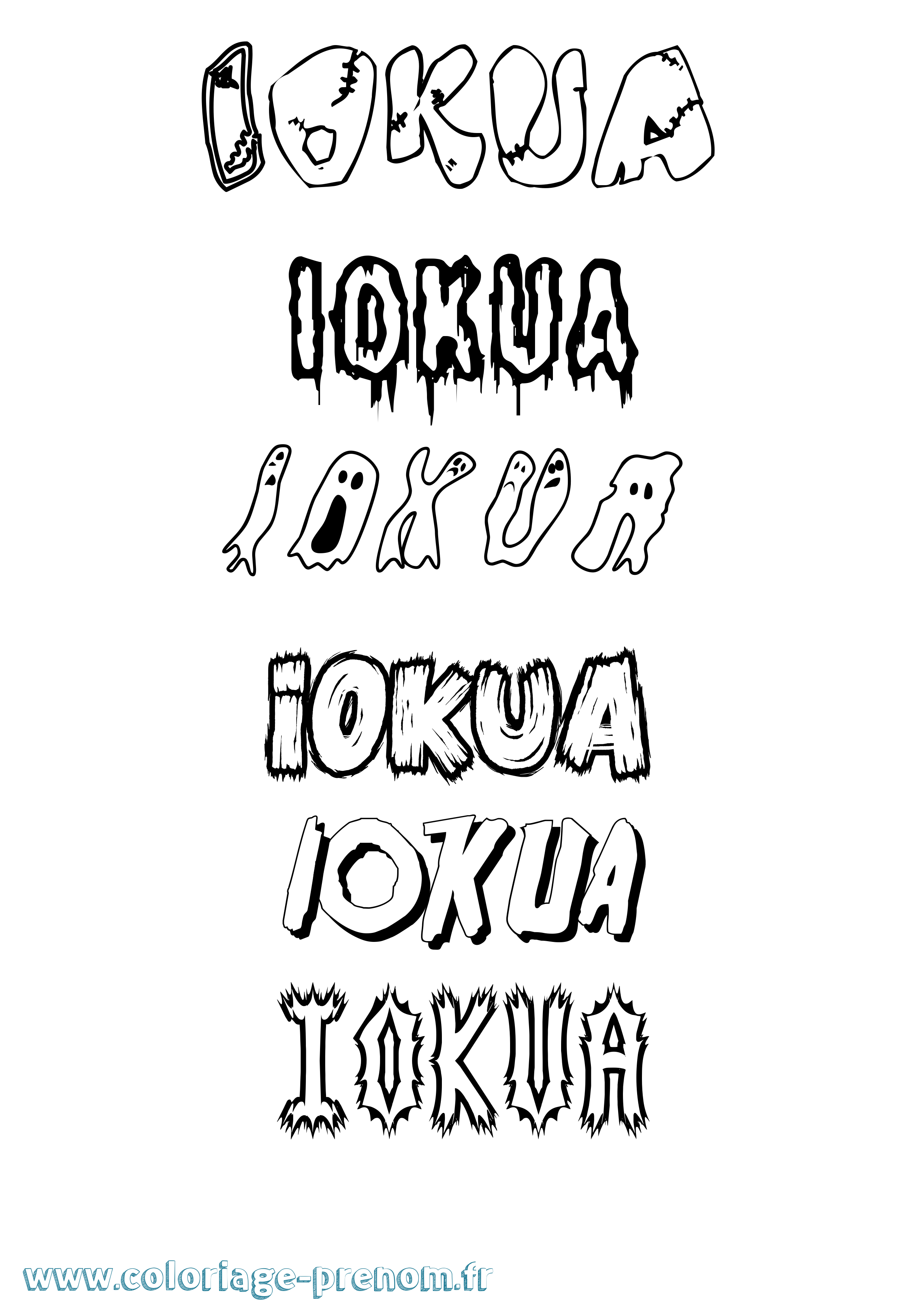 Coloriage Iokua Frisson Coloriage prénom Iokua Frisson